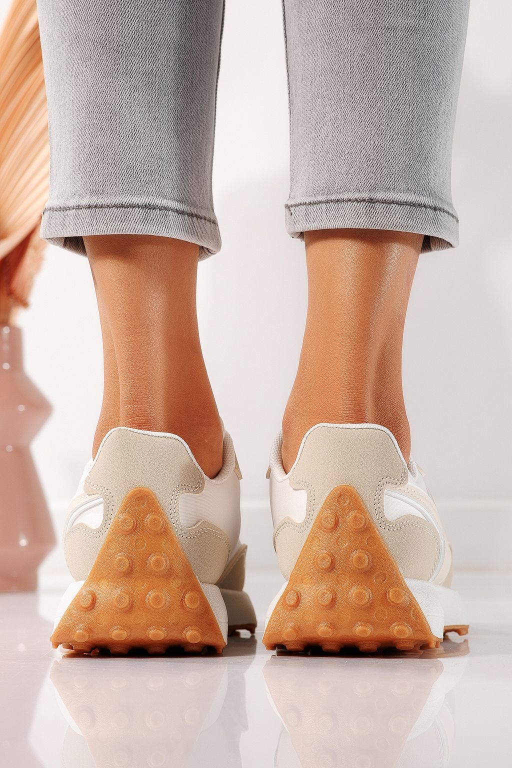 Дамски маратонки бежови от еко кожа Clare #24296