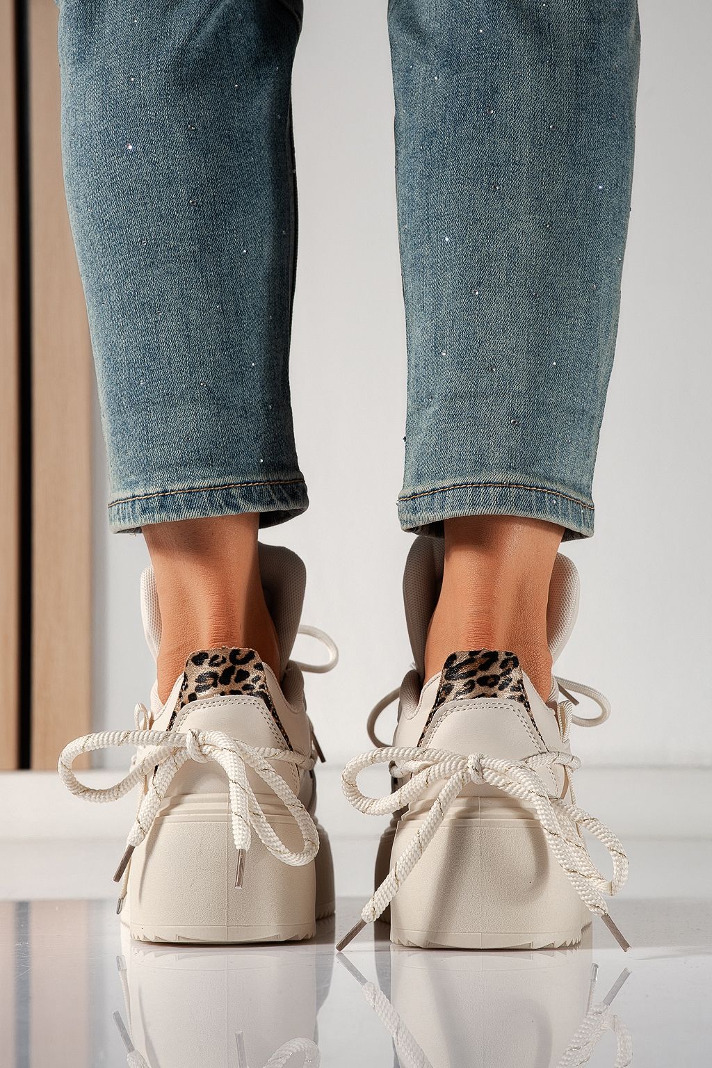 Дамски маратонки бежови от еко кожа Elvira #24304