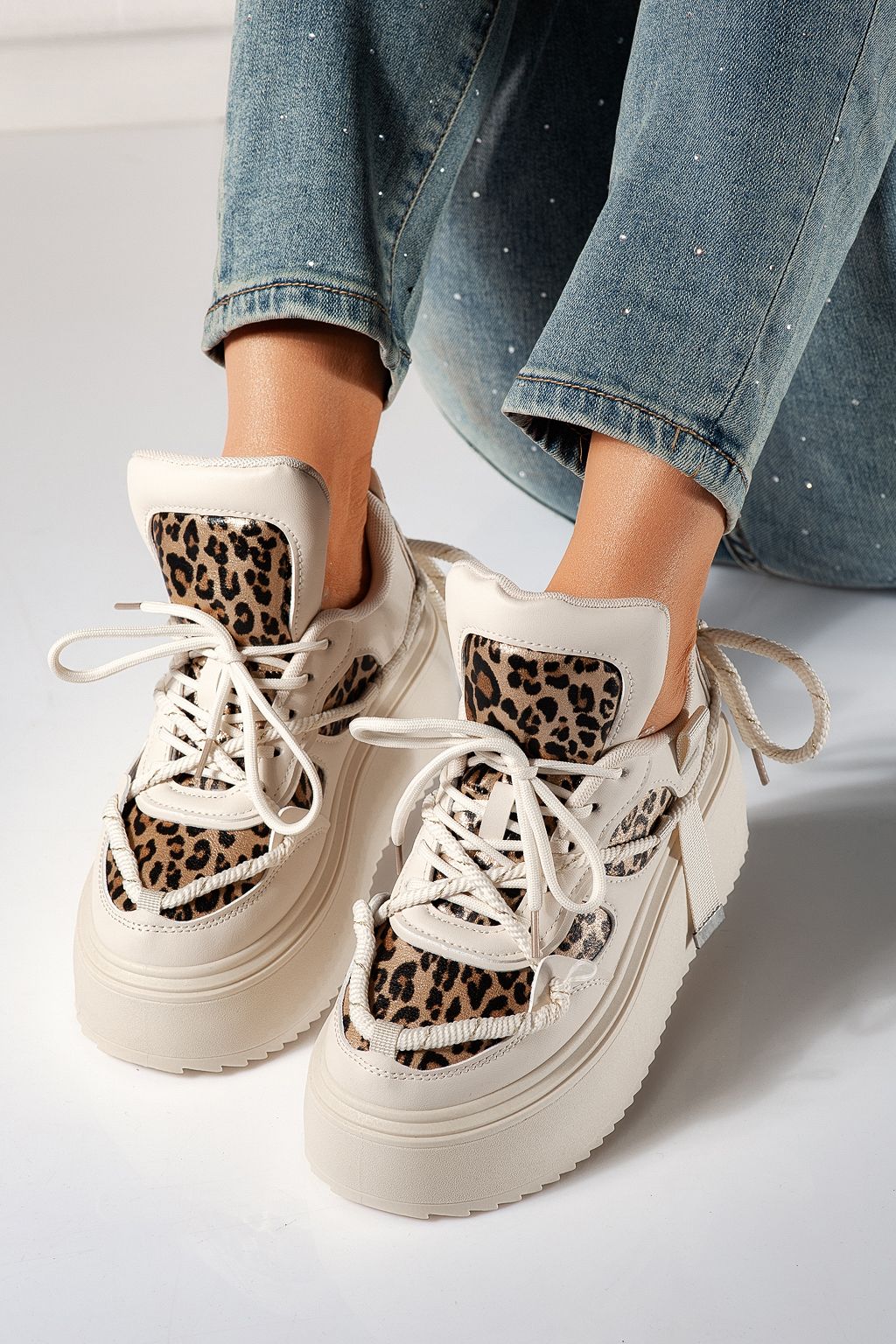 Дамски маратонки бежови от еко кожа Elvira #24304