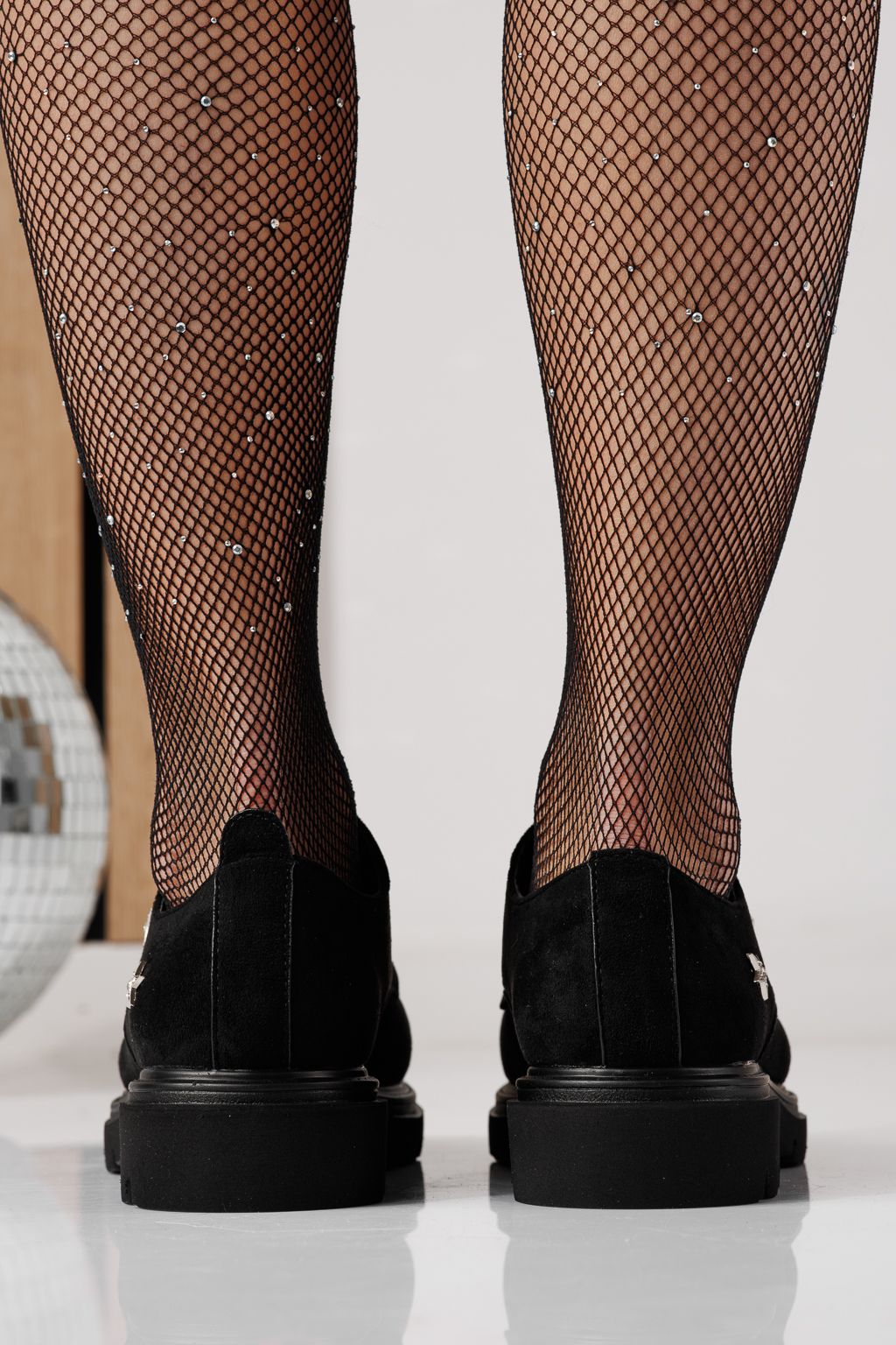 Всекидневни дамски обувки черни от обърната еко кожа Tamara #24278