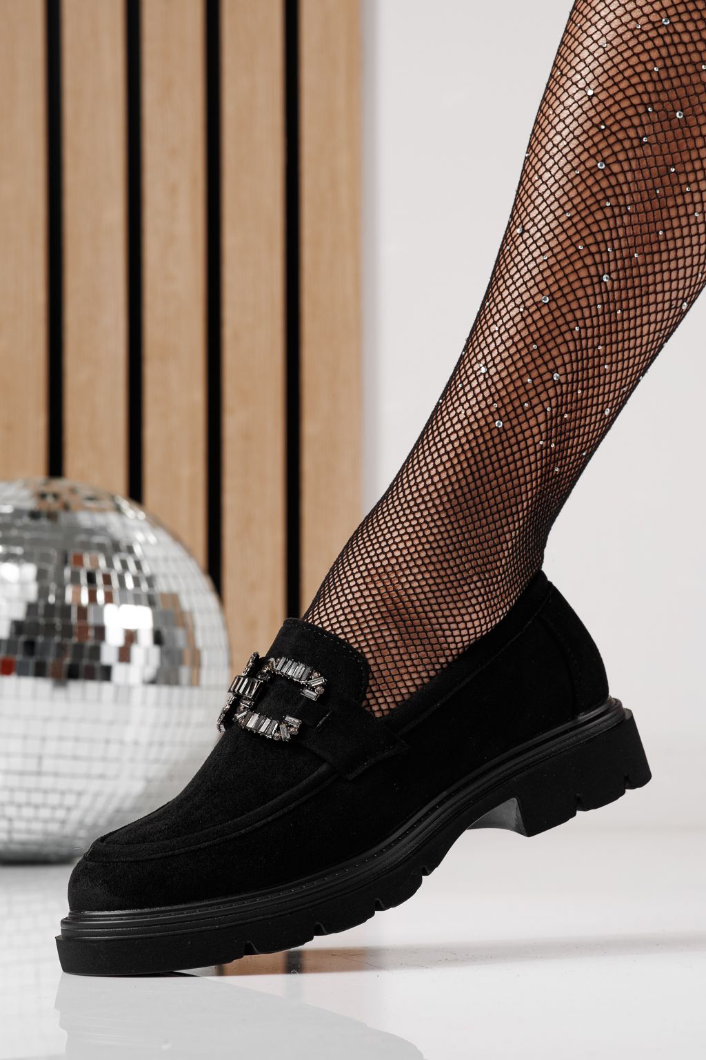 Всекидневни дамски обувки черни от обърната еко кожа Tabita #24277