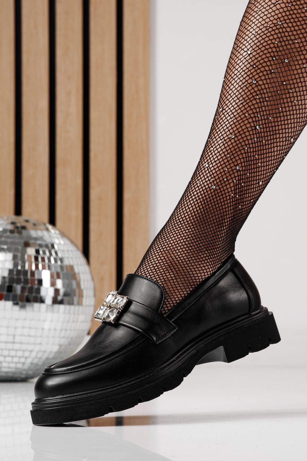 Всекидневни дамски обувки черни от еко кожа Zina #24281