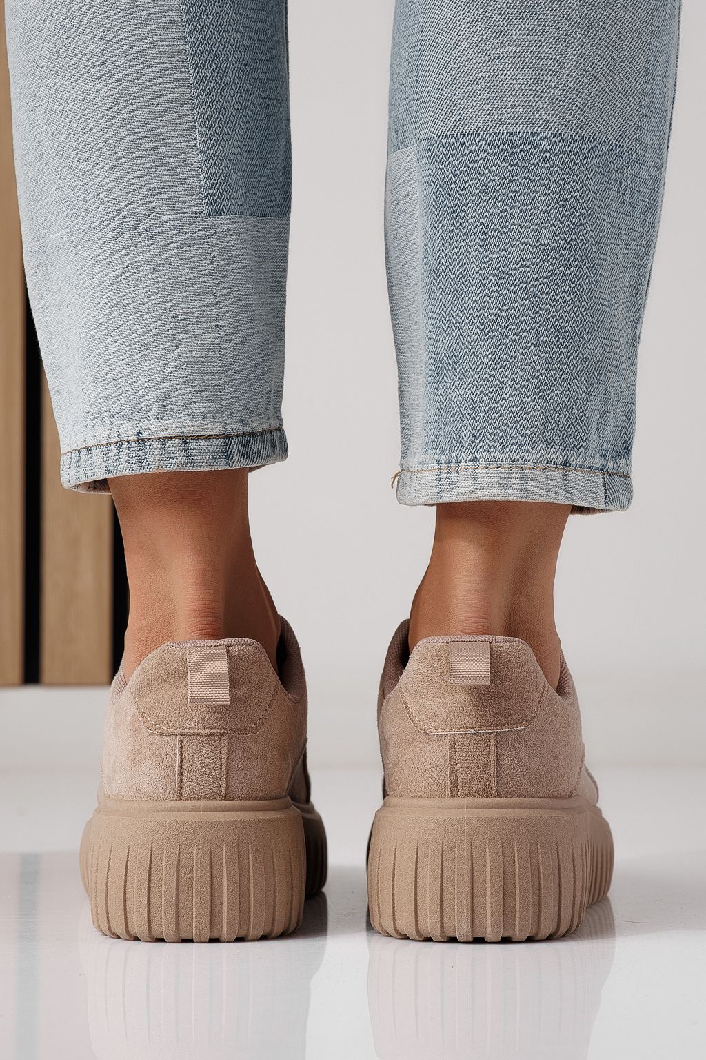 Дамски маратонки каки от еко кожа Delia #24299