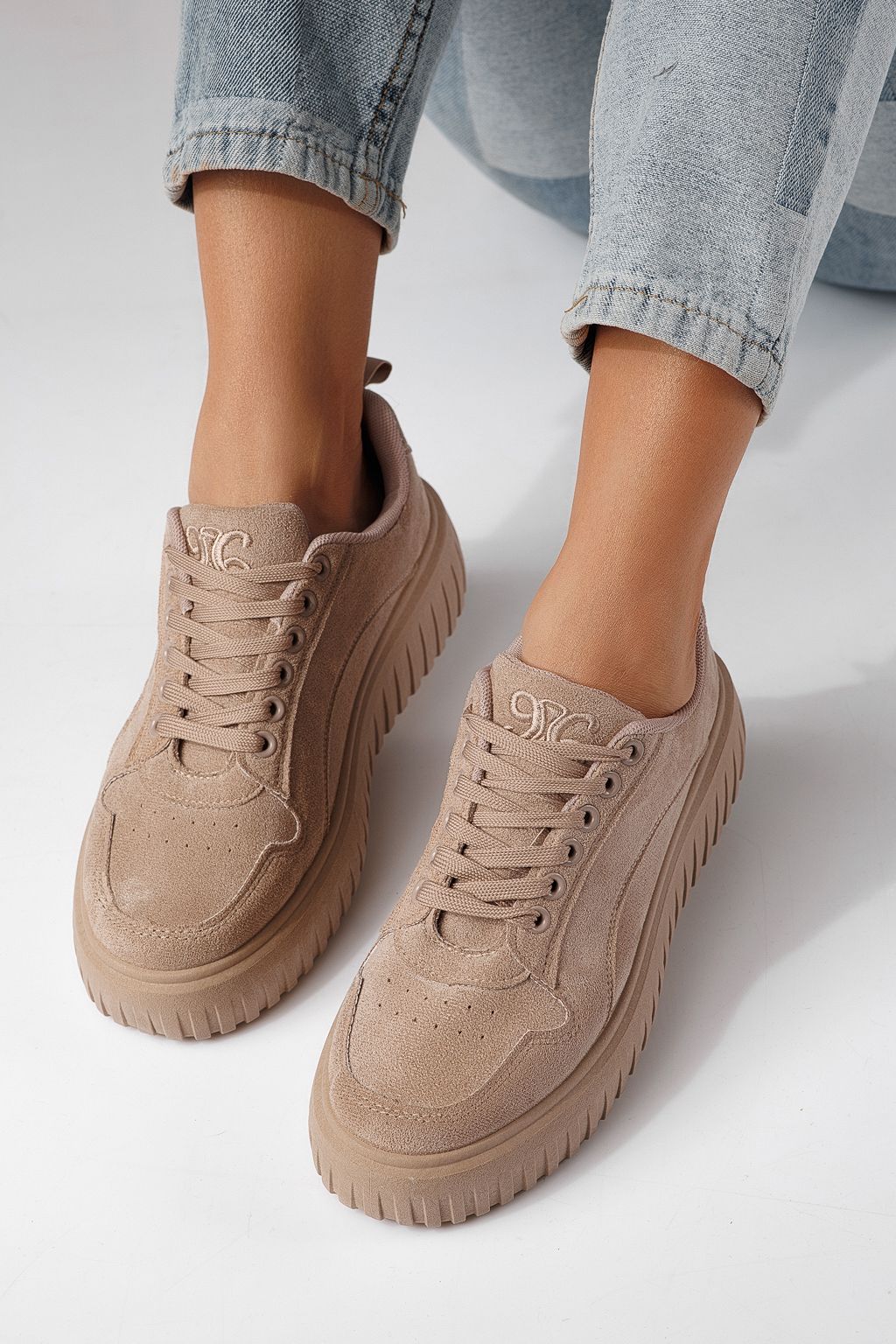 Дамски маратонки каки от еко кожа Delia #24299