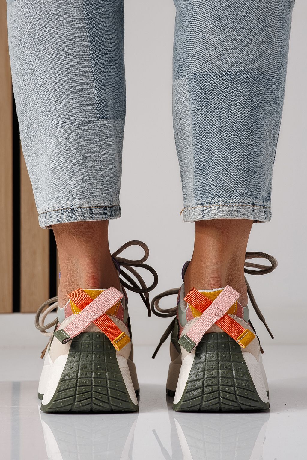 Дамски маратонки зелени от еко кожа Missy #24241