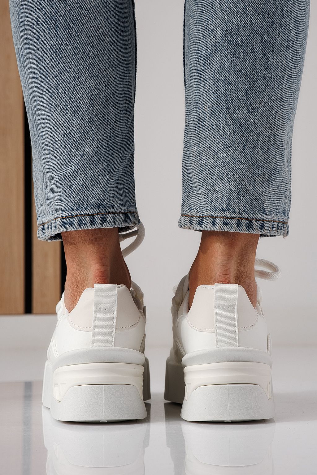 Дамски маратонки бели от еко кожа Corina #24292