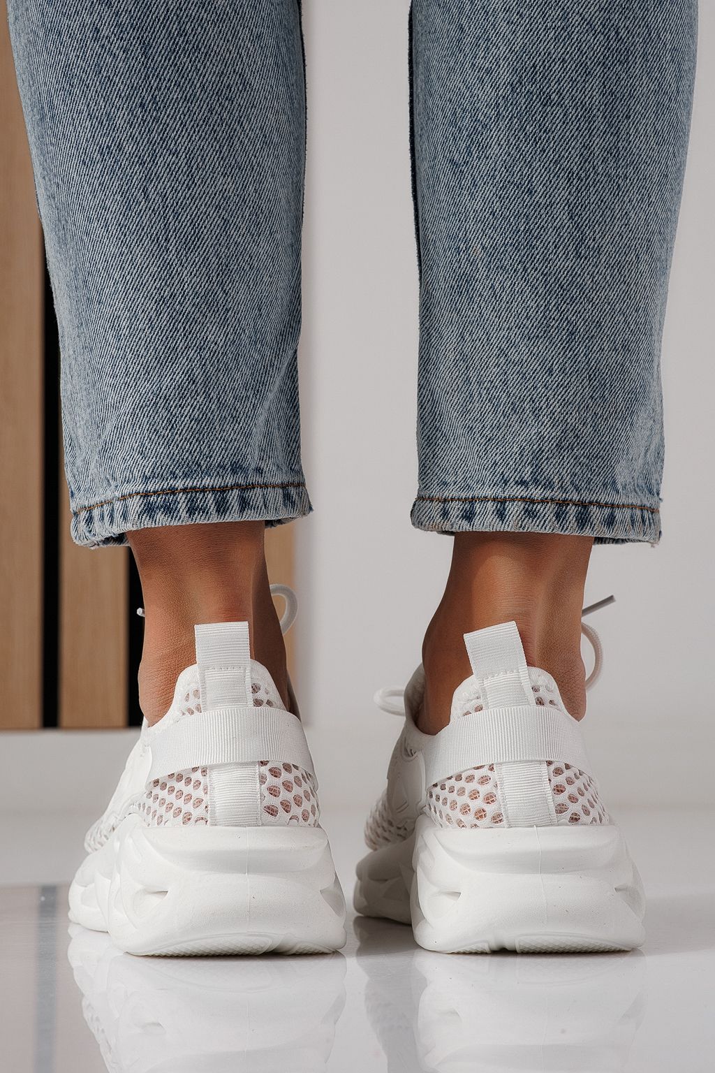 Дамски маратонки бели от текстилен материал Florentina #24313