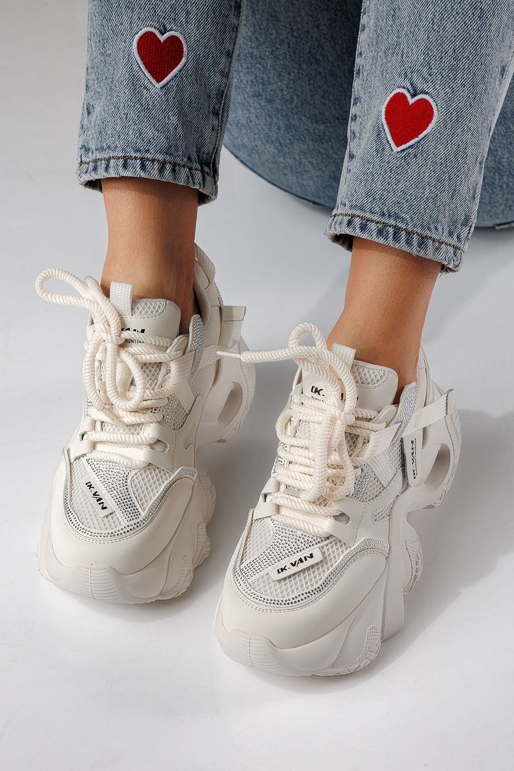 Дамски маратонки бели от еко кожа Zaira #24232