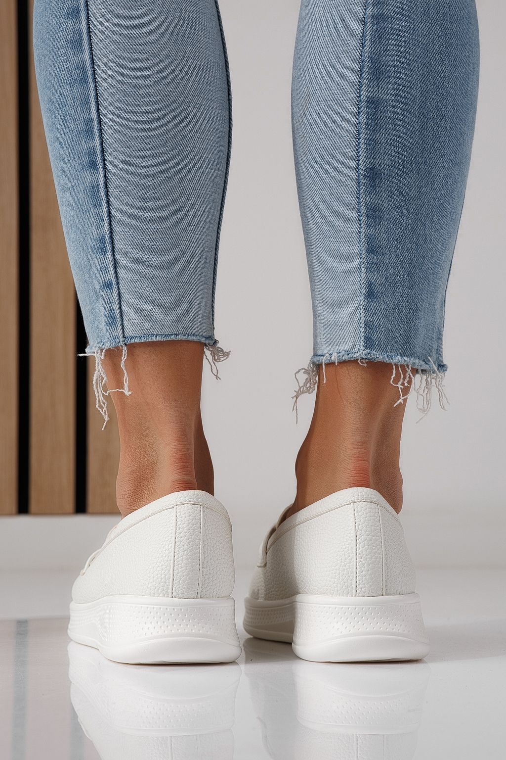 Всекидневни дамски обувки бели от еко кожа Rania #24272