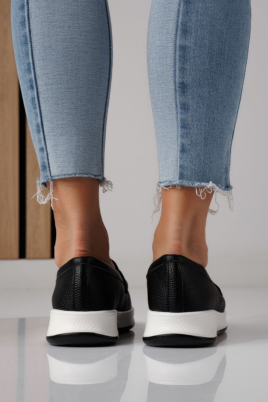 Всекидневни дамски обувки черни от еко кожа Rania #24273