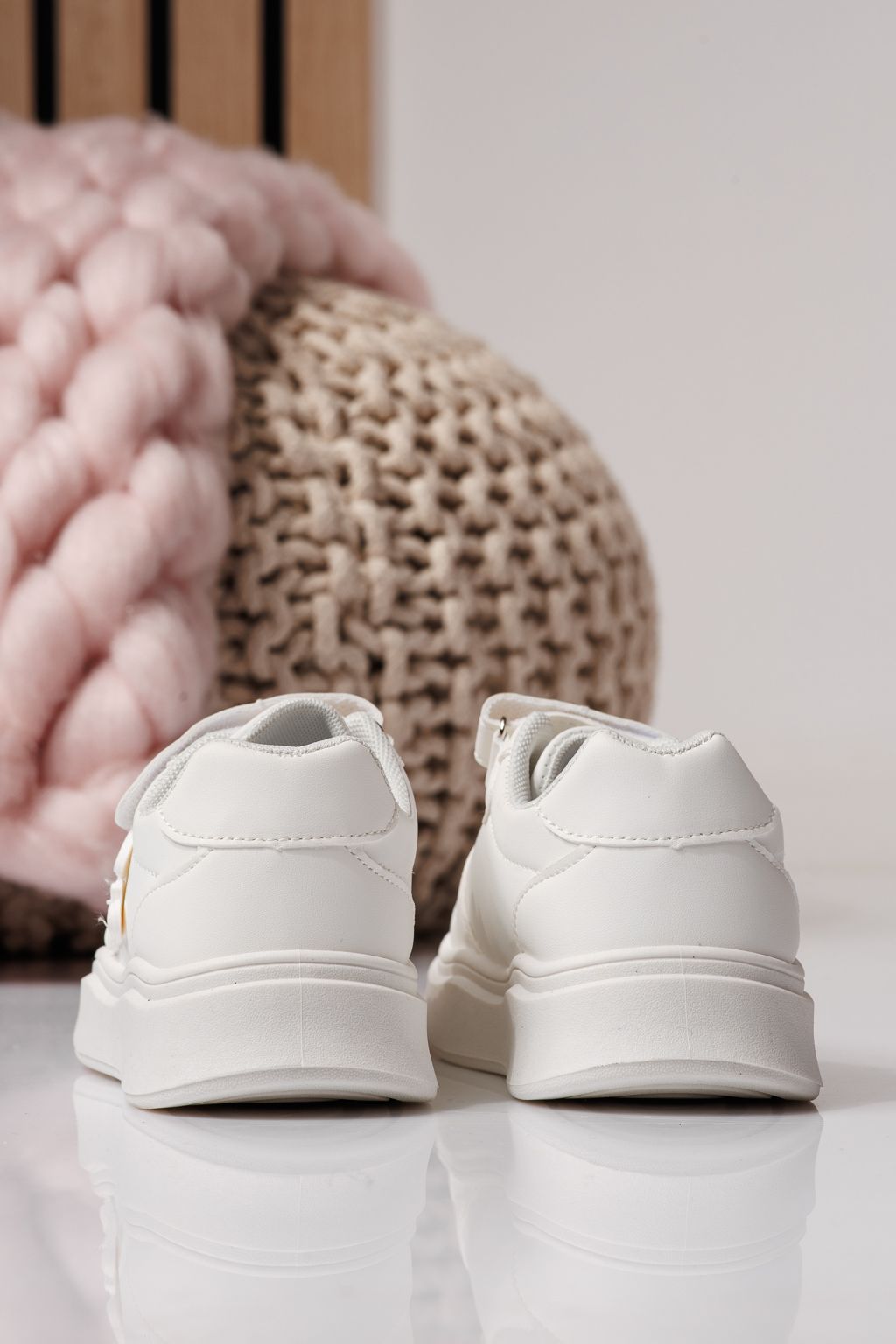 Детски маратонки бели от еко кожа Zaria #24377