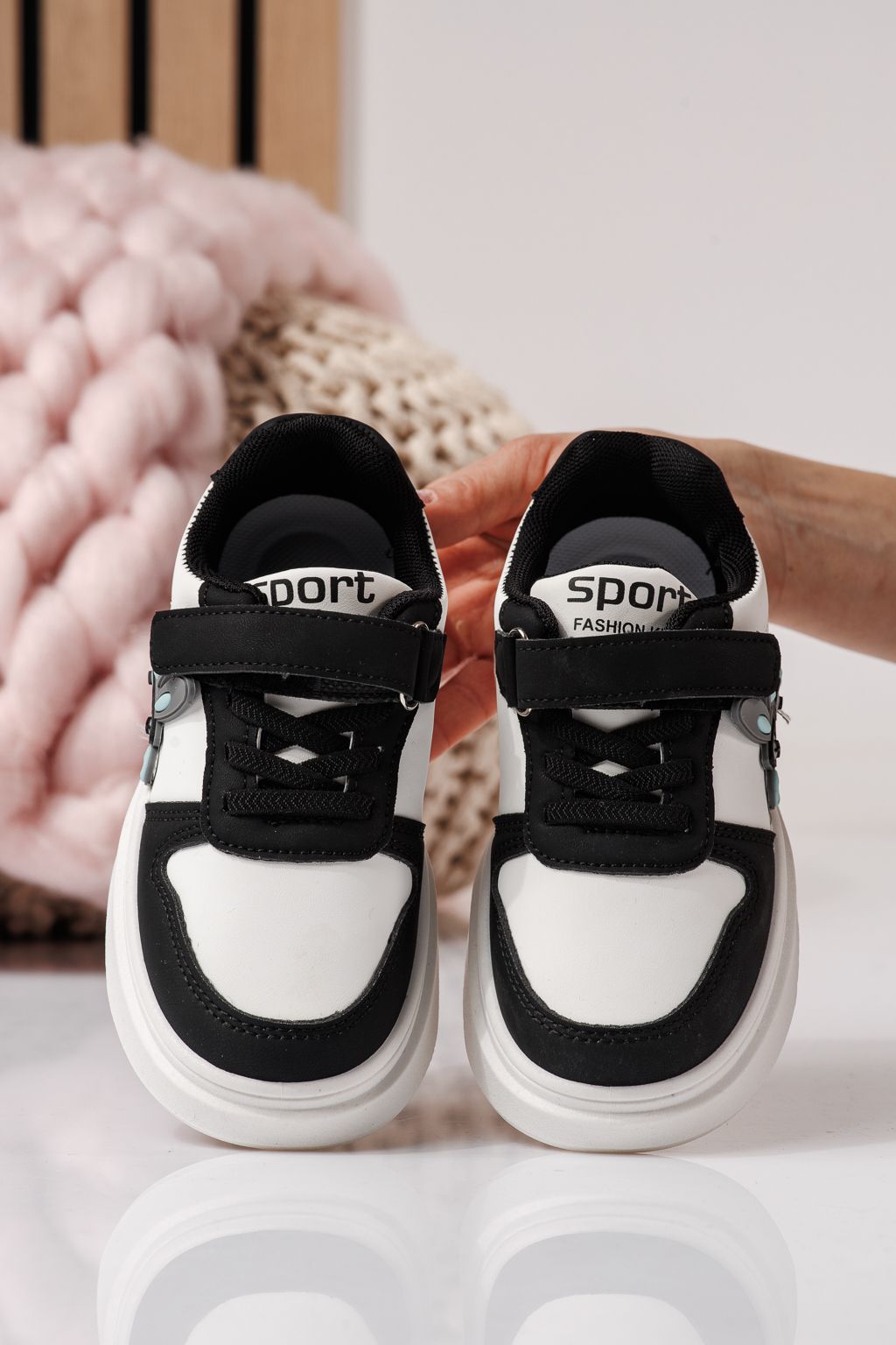 Детски маратонки черни от еко кожа Zaria #24380