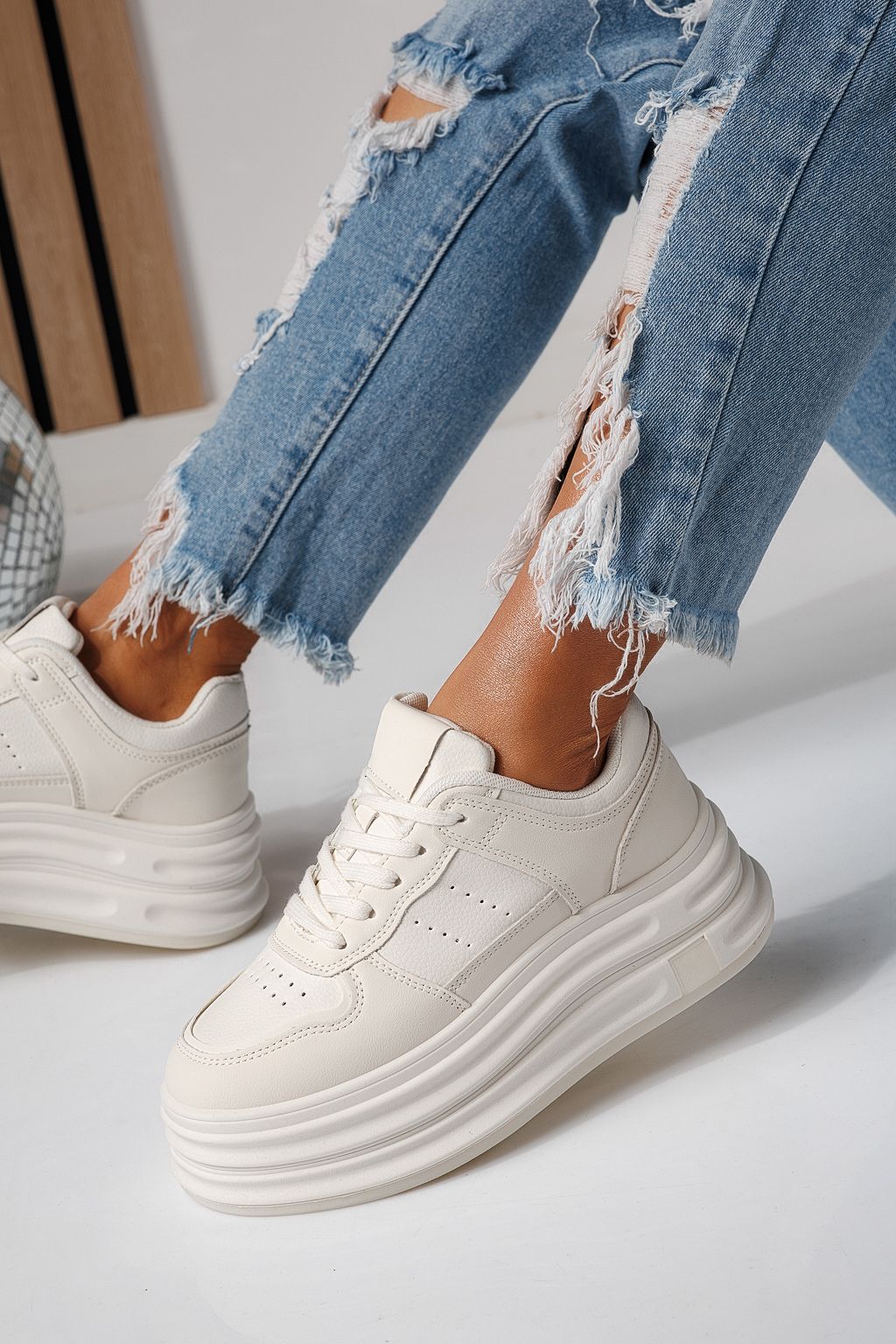 Дамски маратонки черни от еко кожа Adelina #24284