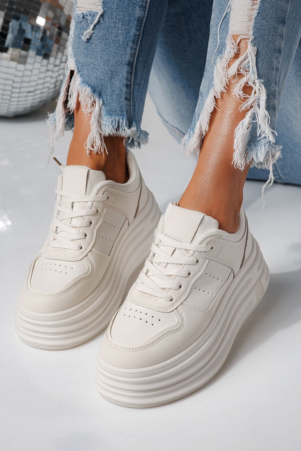 Дамски маратонки черни от еко кожа Adelina #24284