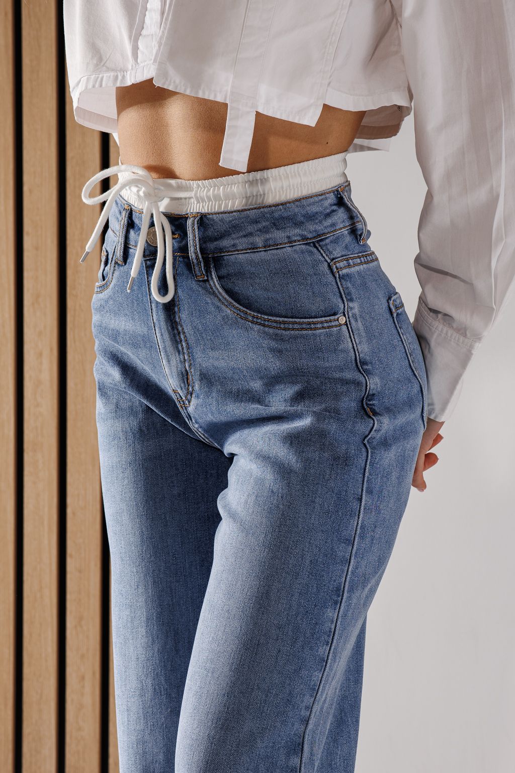 Дънки Wide Leg Дамски Ali сини #A1361