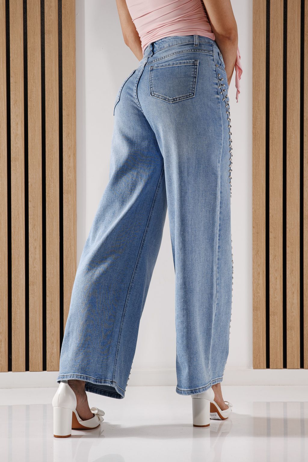 Дънки Wide Leg Дамски Kate сини #A1351