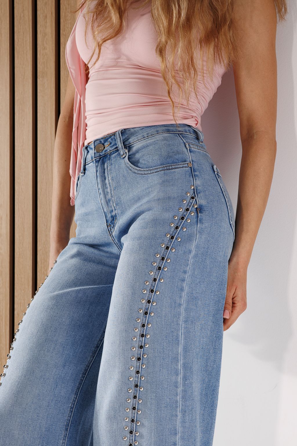 Дънки Wide Leg Дамски Kate сини #A1351