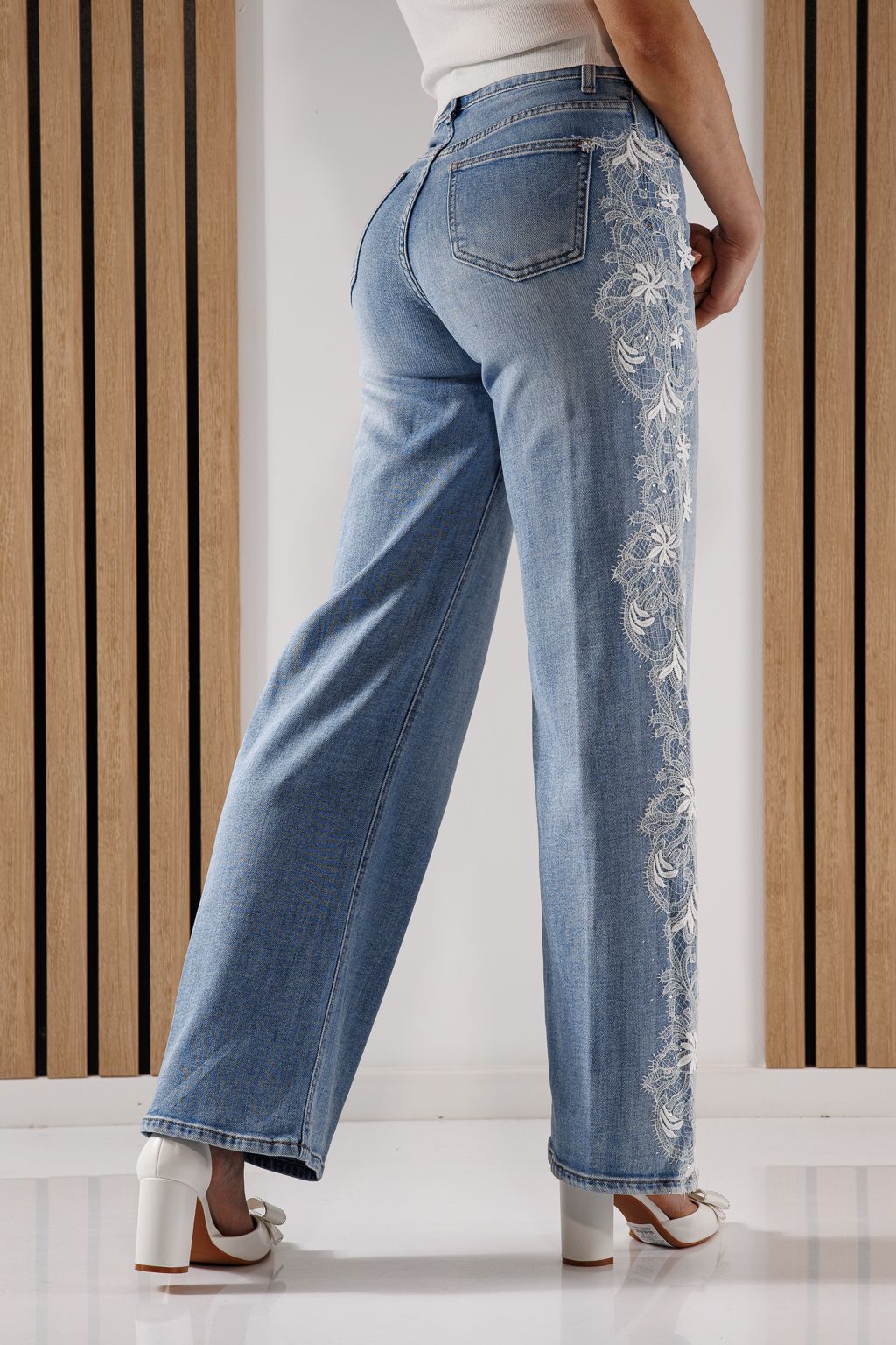 Дънки Wide Leg Дамски Kenya сини #A1354