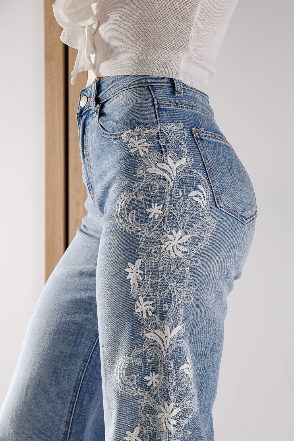 Дънки Wide Leg Дамски Kenya сини #A1354