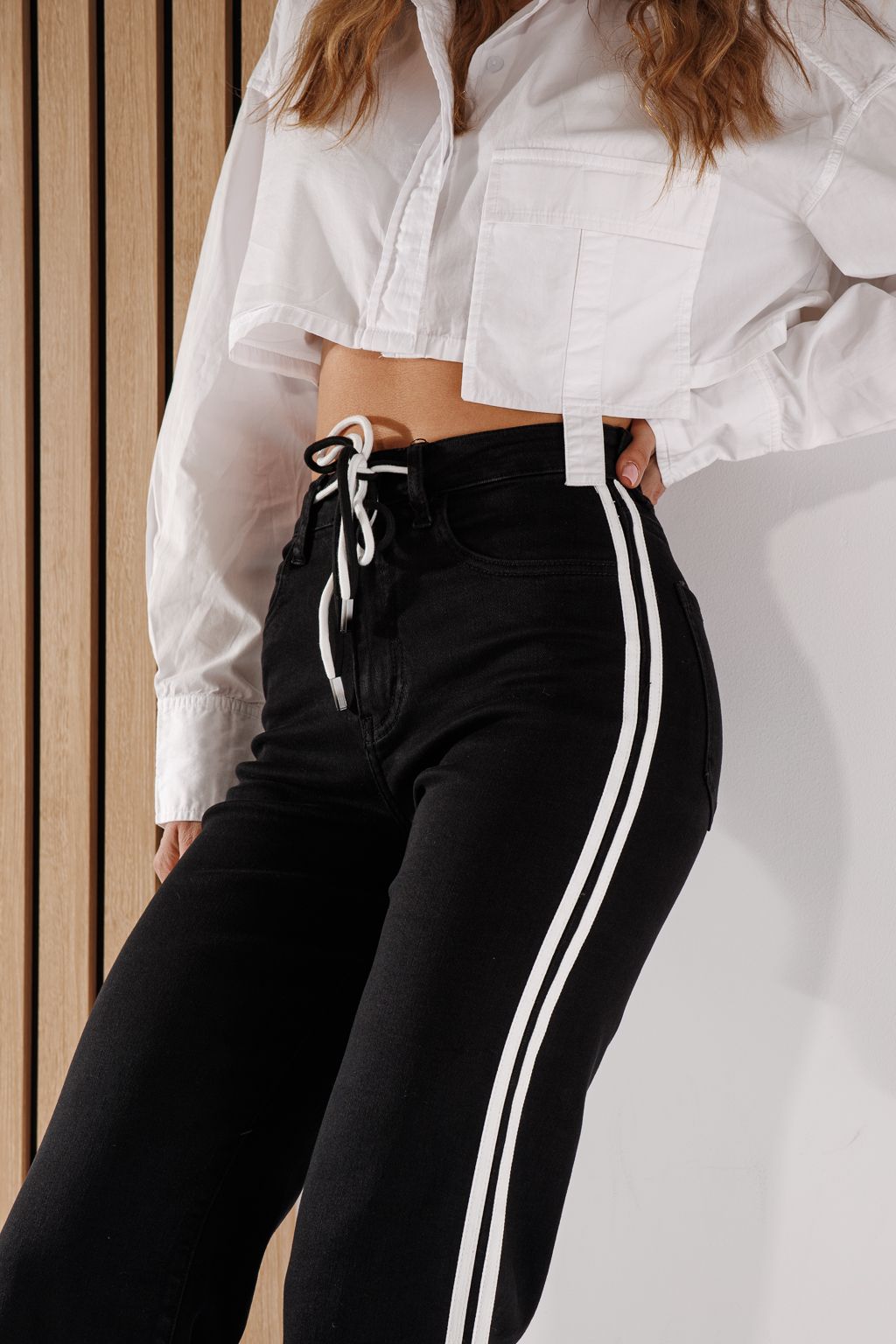 Дънки Wide Leg Fit Дамски Celin черни #A1371