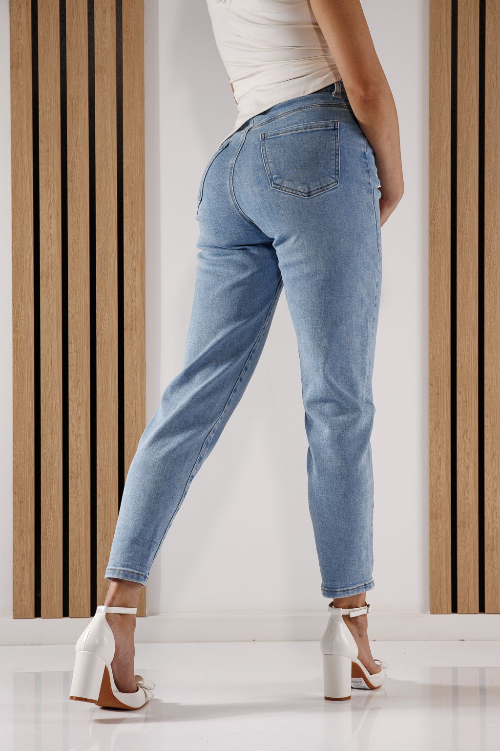 Дънки Baggy Fit Дамски Flori сини #A1352