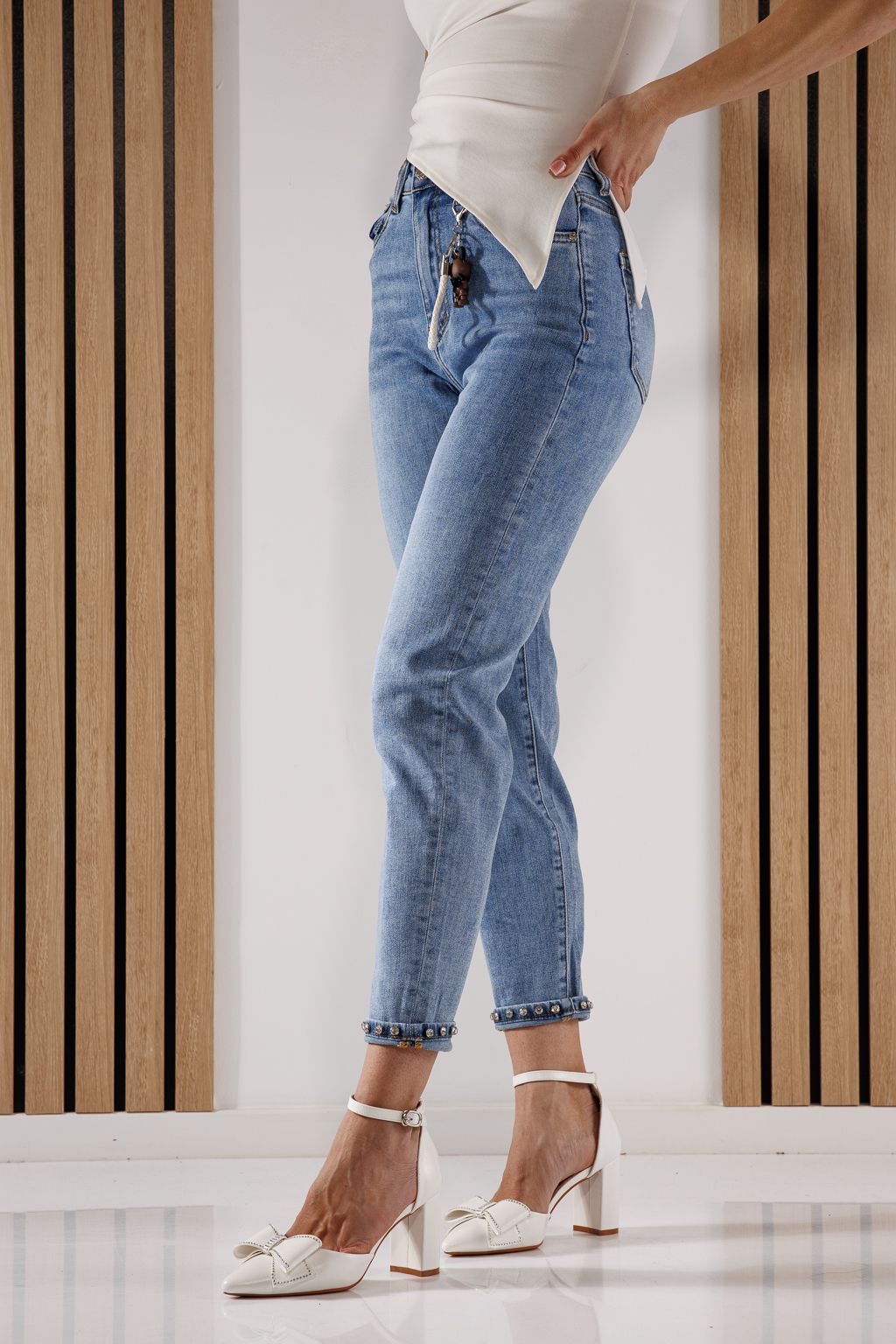 Дънки Baggy Fit Дамски Alexia сини #A1359