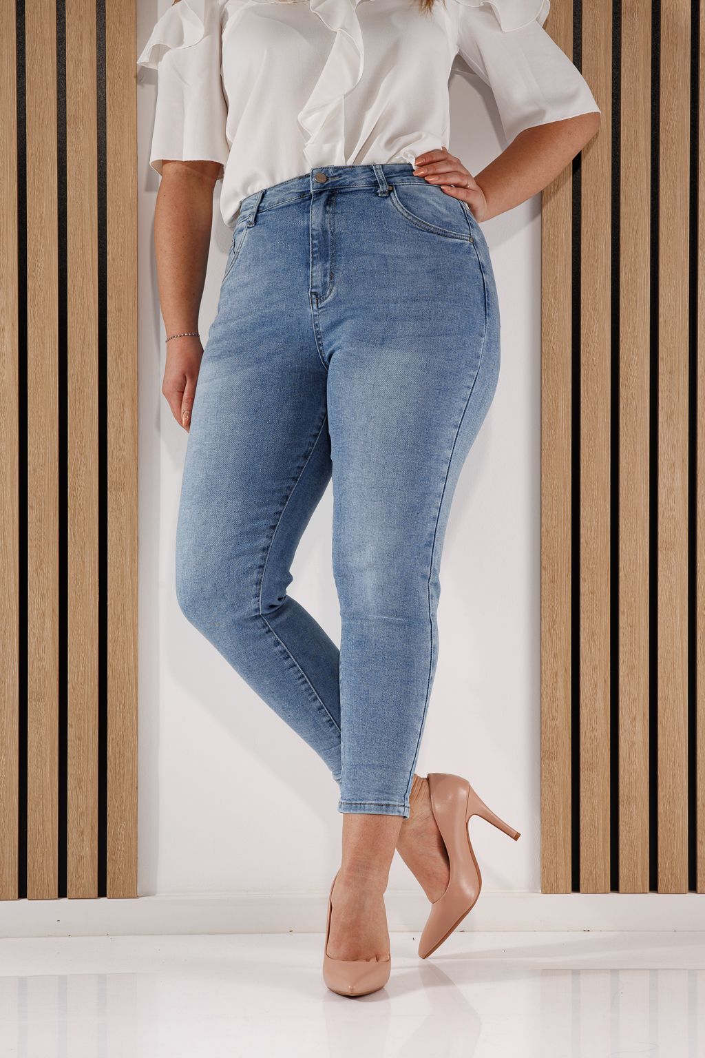 Дънки Baggy Fit  Дамски Diana сини #A1356