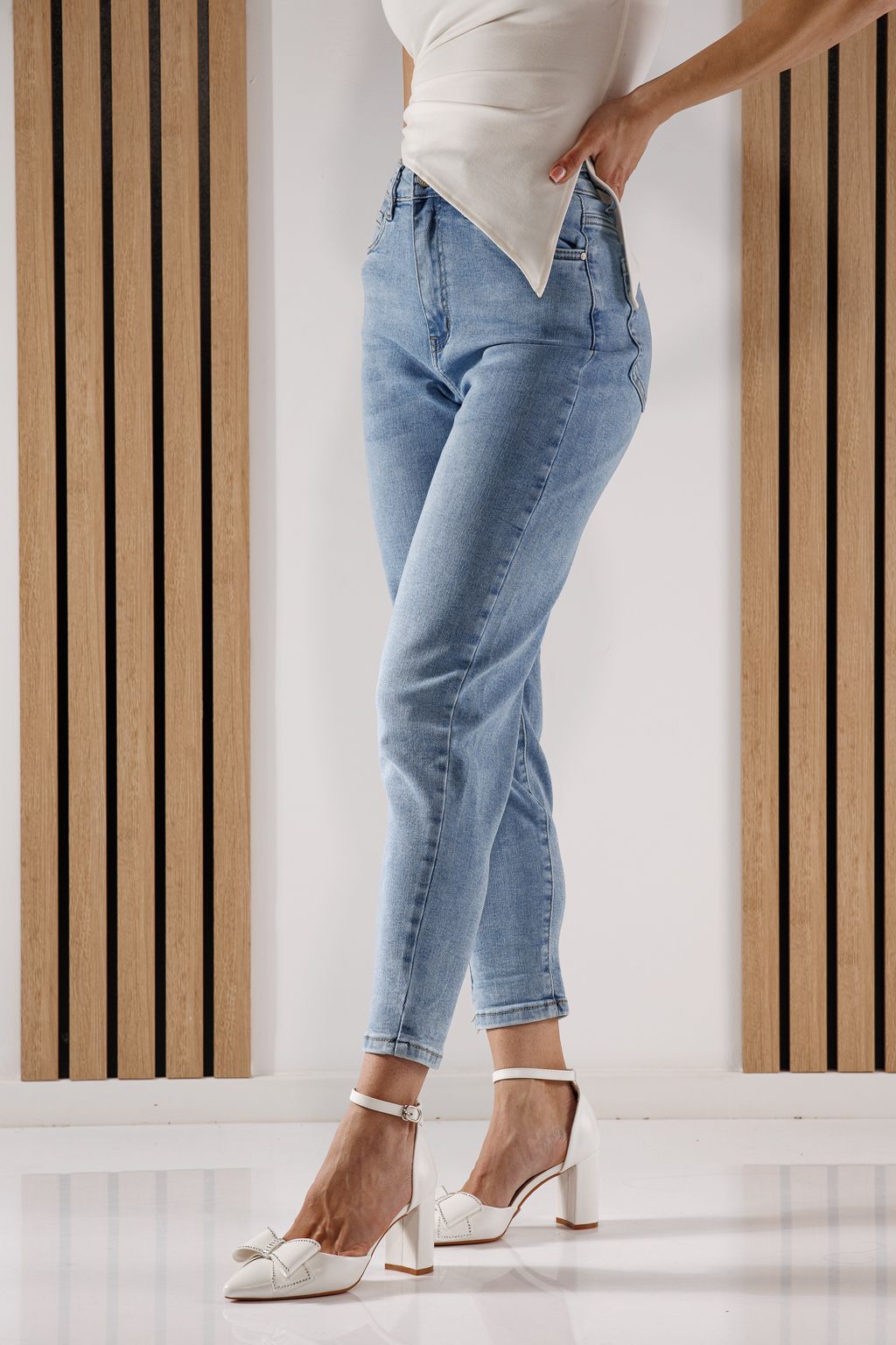 Дънки Baggy Fit Дамски Aylin сини #A1360