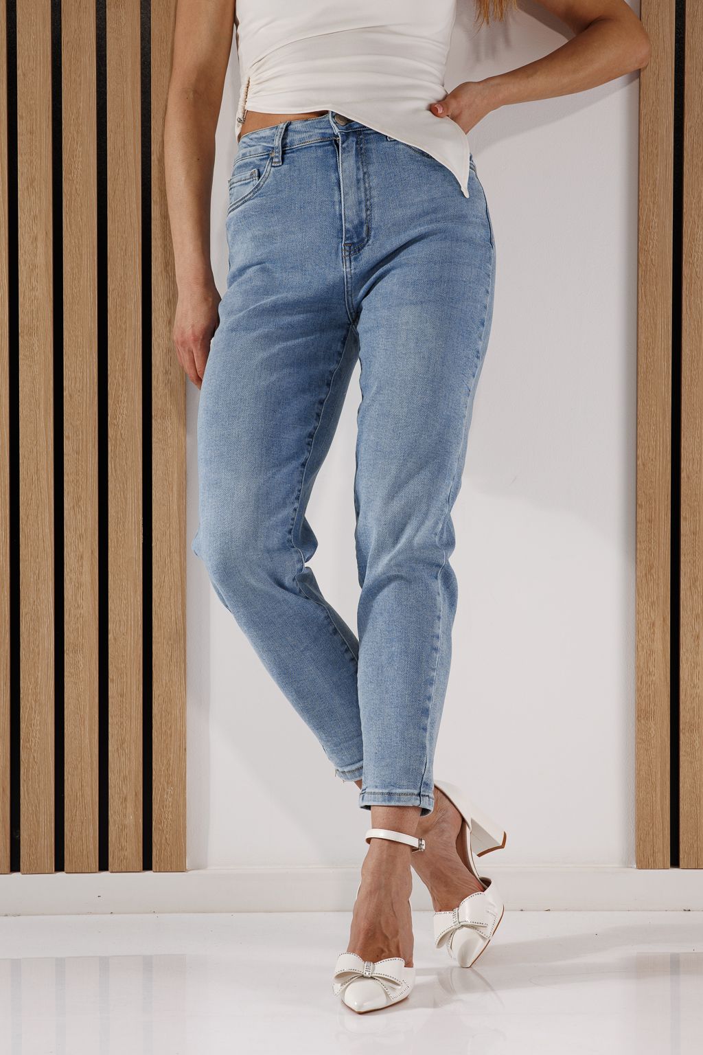 Дънки Baggy Fit Дамски Aylin сини #A1360