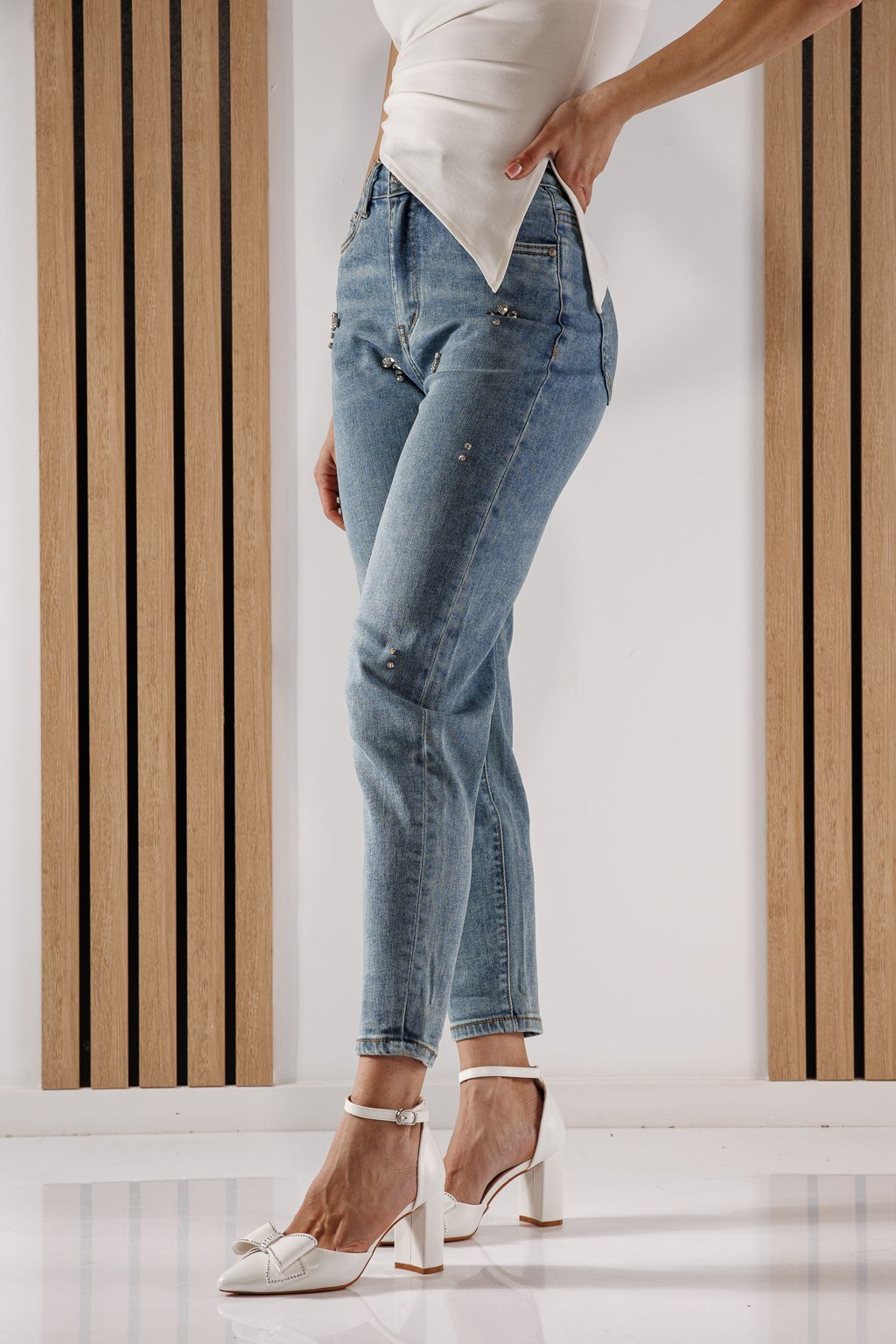 Дънки Baggy Fit Дамски Azaleea сини #A1358