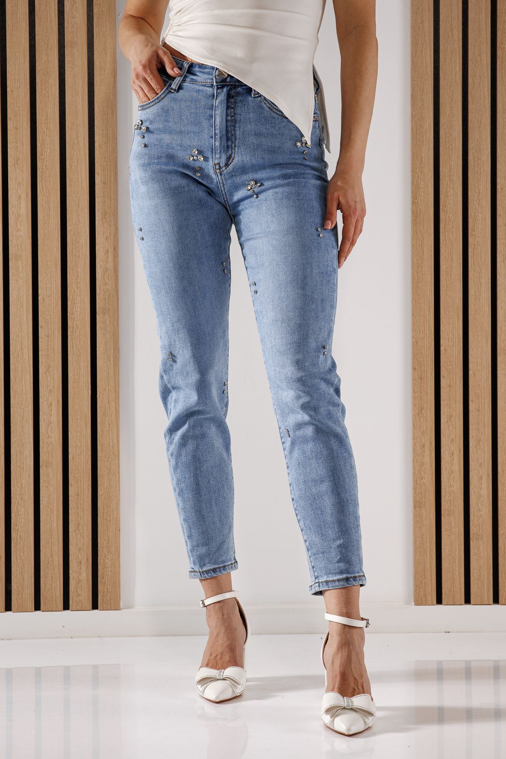 Дънки Baggy Fit Дамски Azaleea сини #A1357