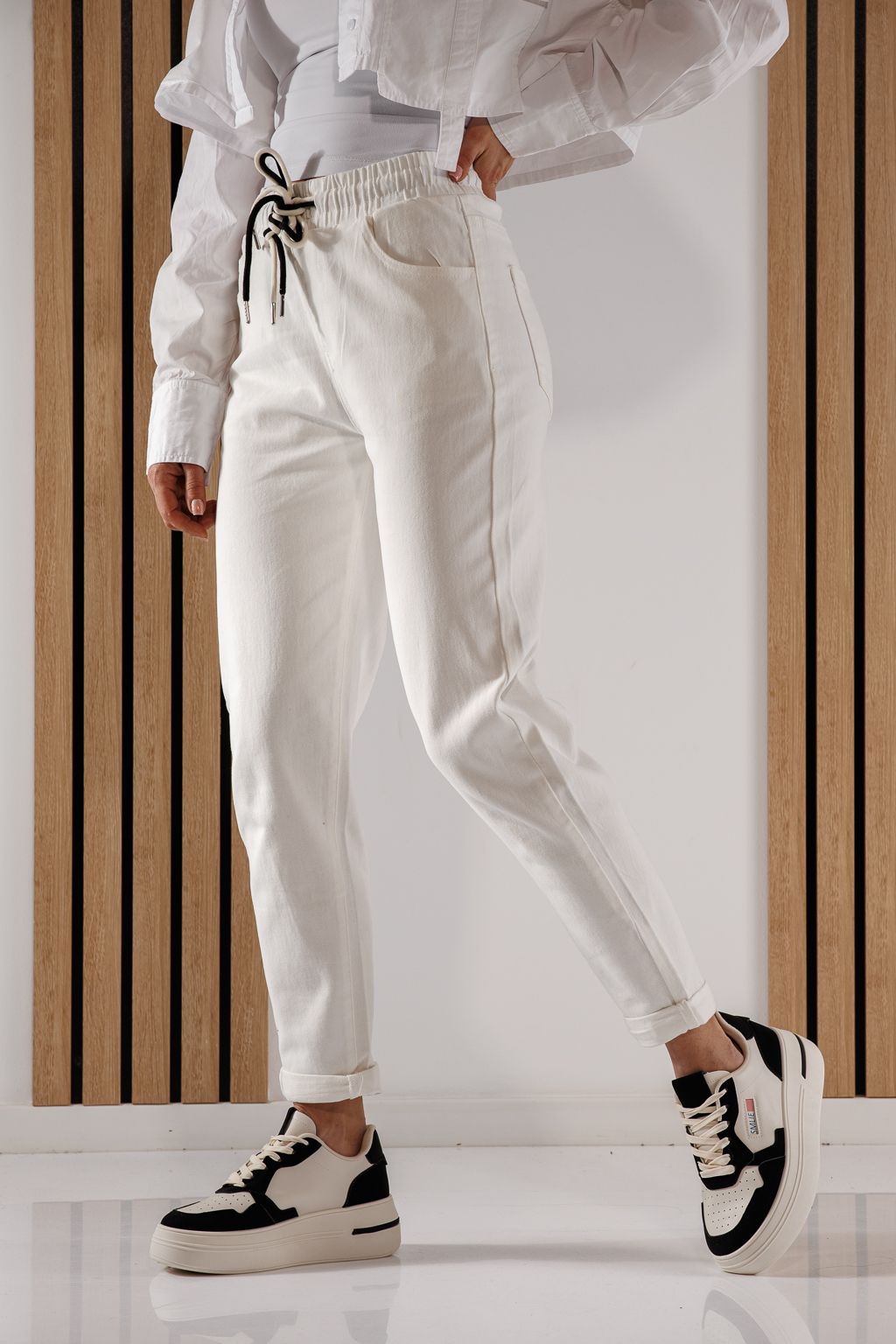 Дамски Дънки MomFit Zoe Крем #A610