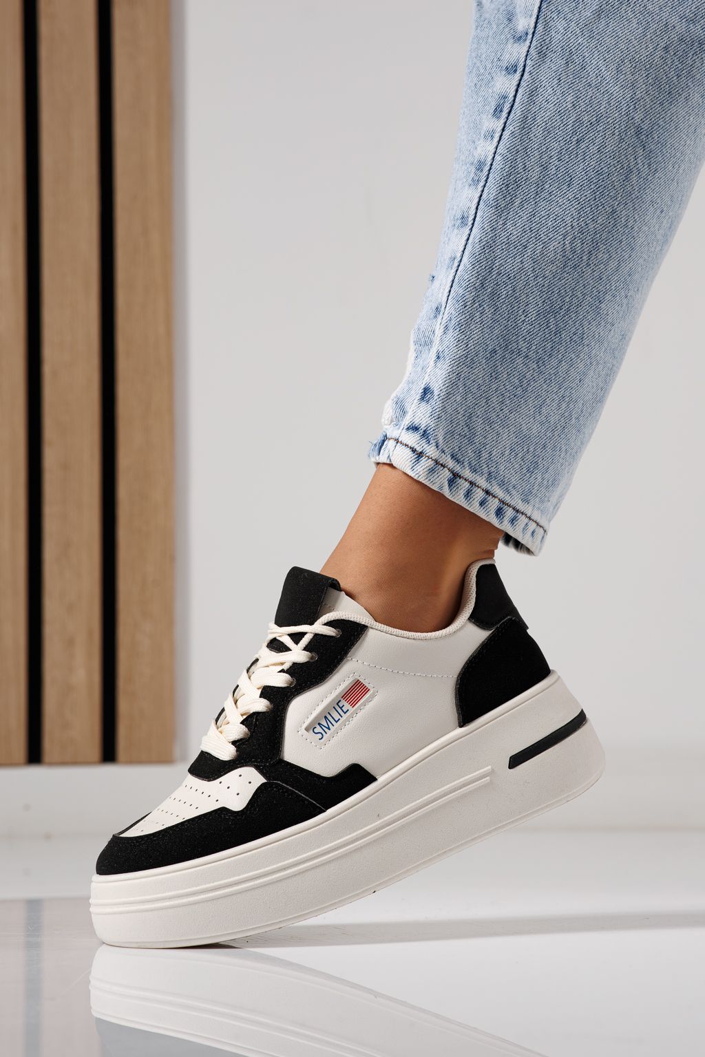 Дамски маратонки черни от еко кожа Sofia #24392