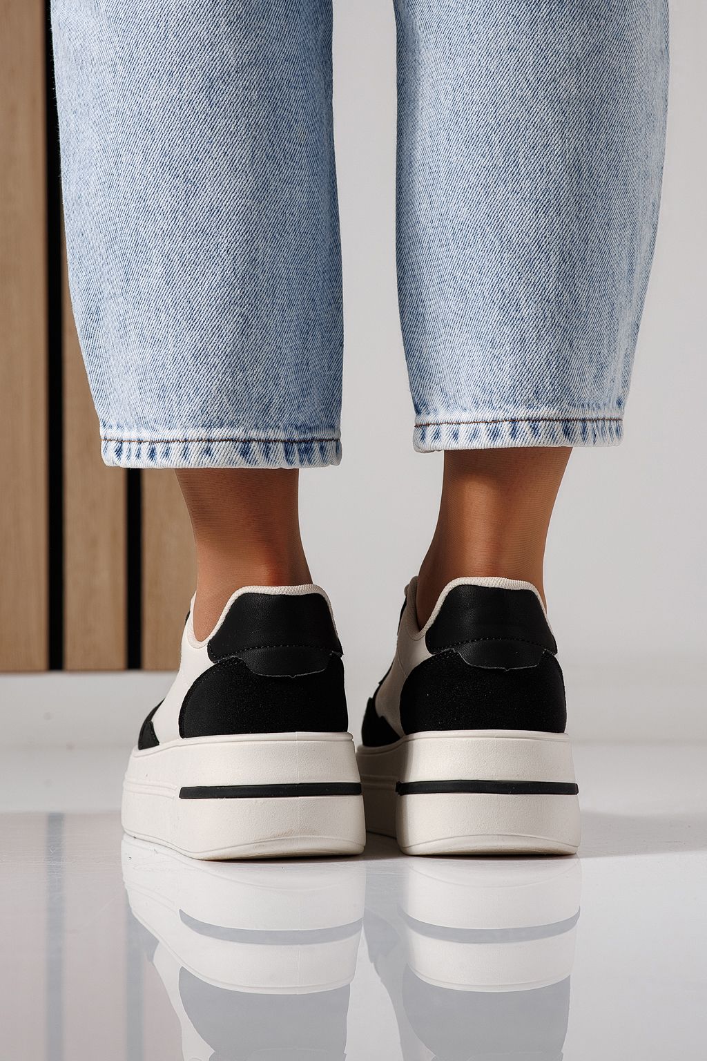 Дамски маратонки черни от еко кожа Sofia #24392