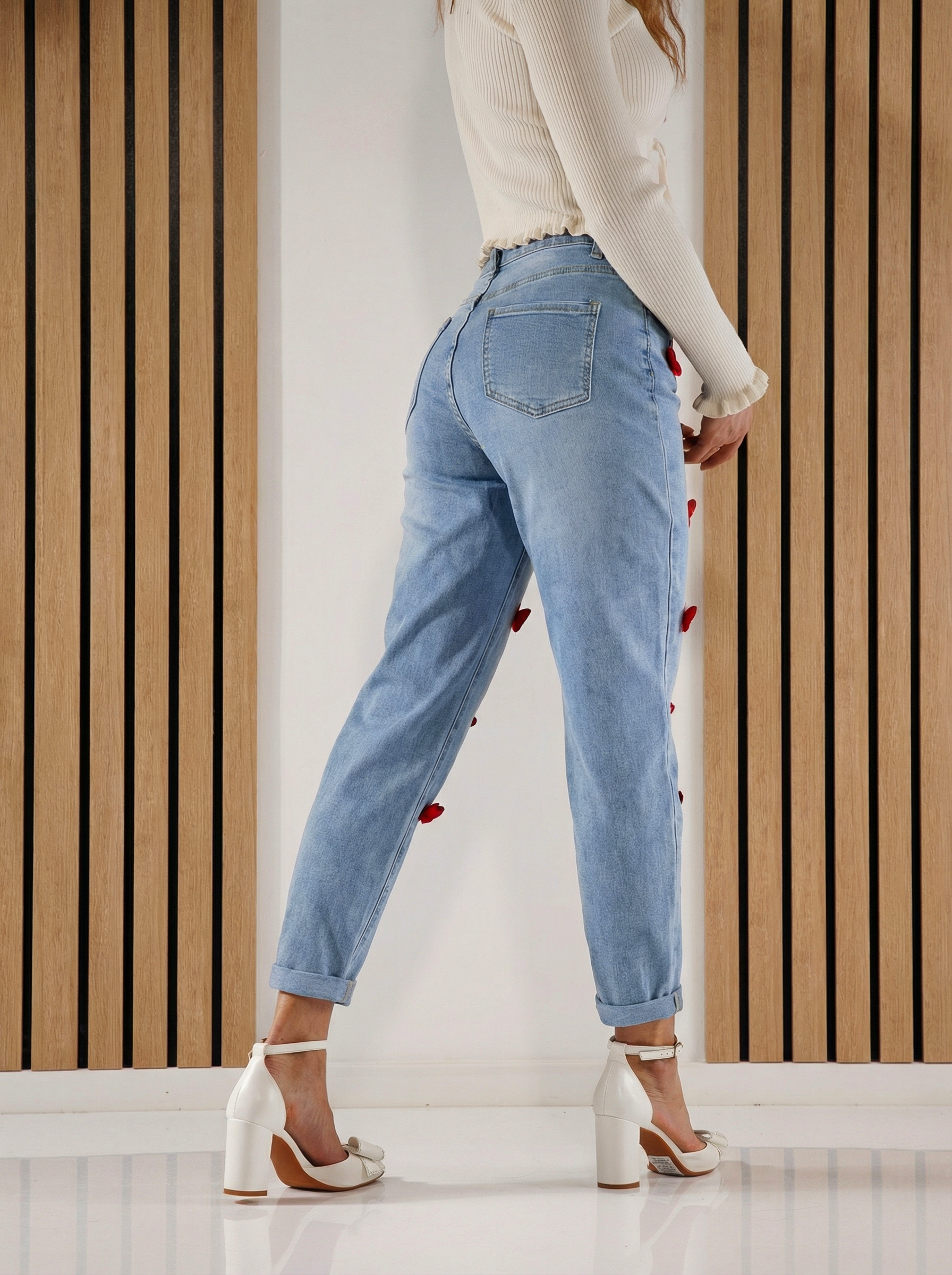 Дънки Baggy Fit Дамски Giorgia сини #A1390