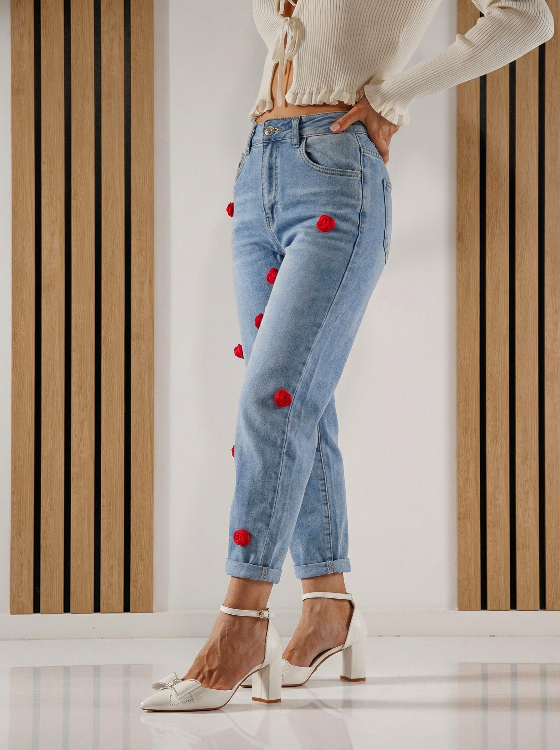 Дънки Baggy Fit Дамски Giorgia сини #A1390