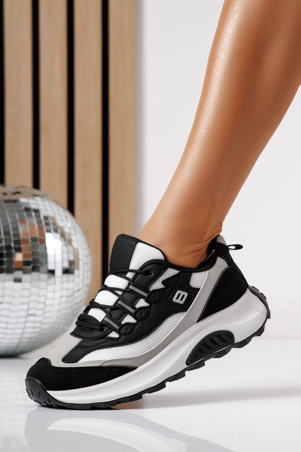 Дамски маратонки черни от текстилен материал Agatha #24412