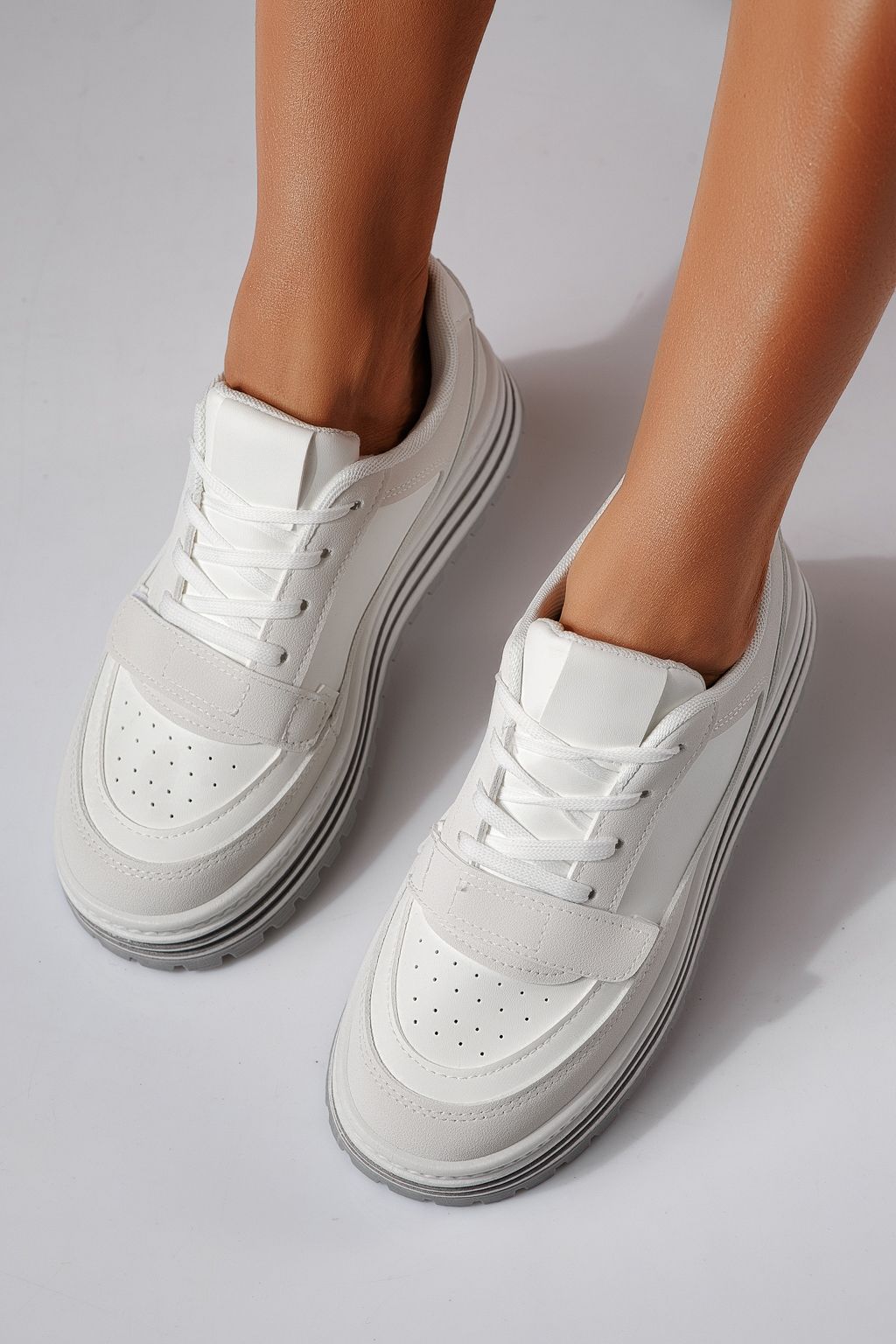 Дамски маратонки сиви от еко кожа Tabitha #24455