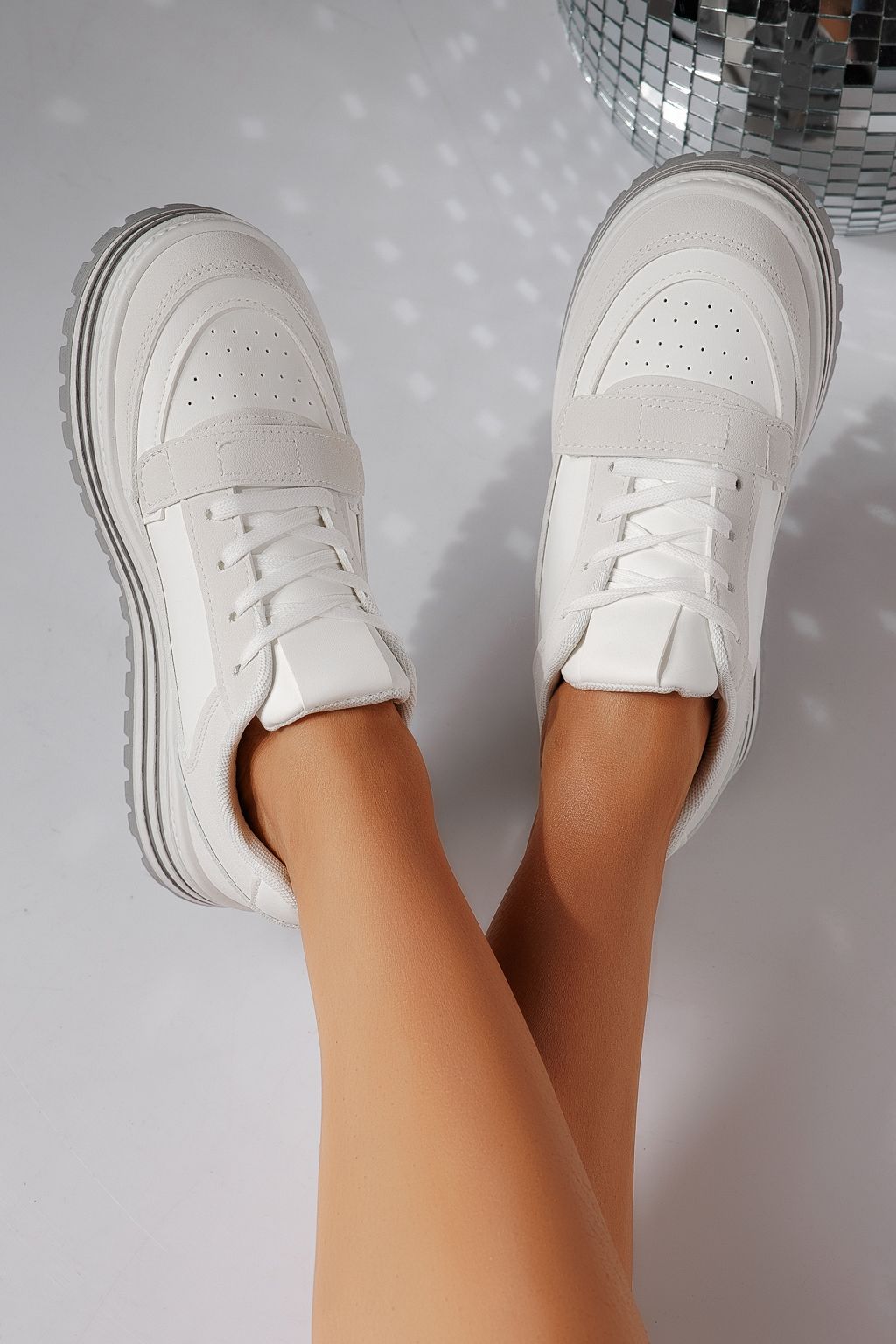 Дамски маратонки сиви от еко кожа Tabitha #24455