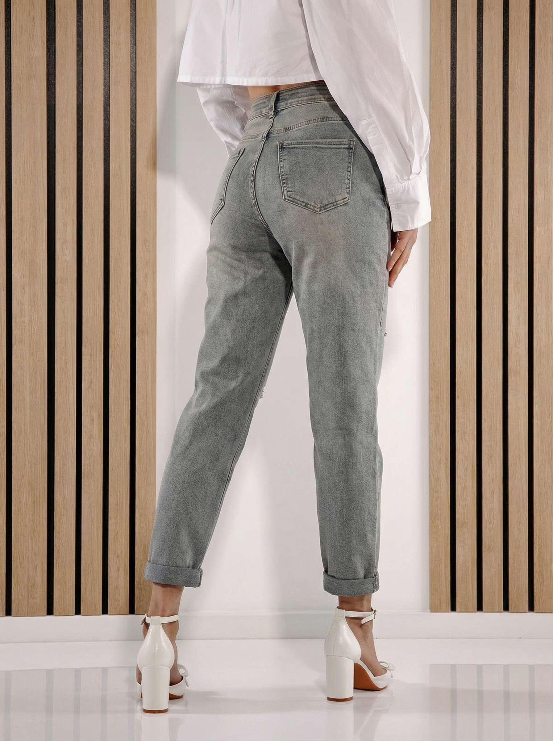 Дънки Baggy Fit Дамски Savina сини #A1388