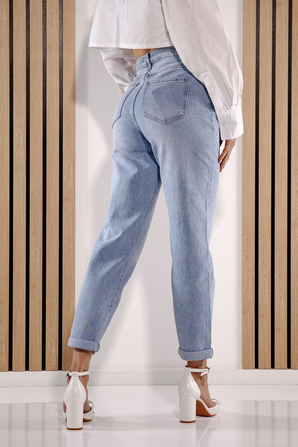 Дънки Baggy Fit Дамски  Nadia Сини #A1379