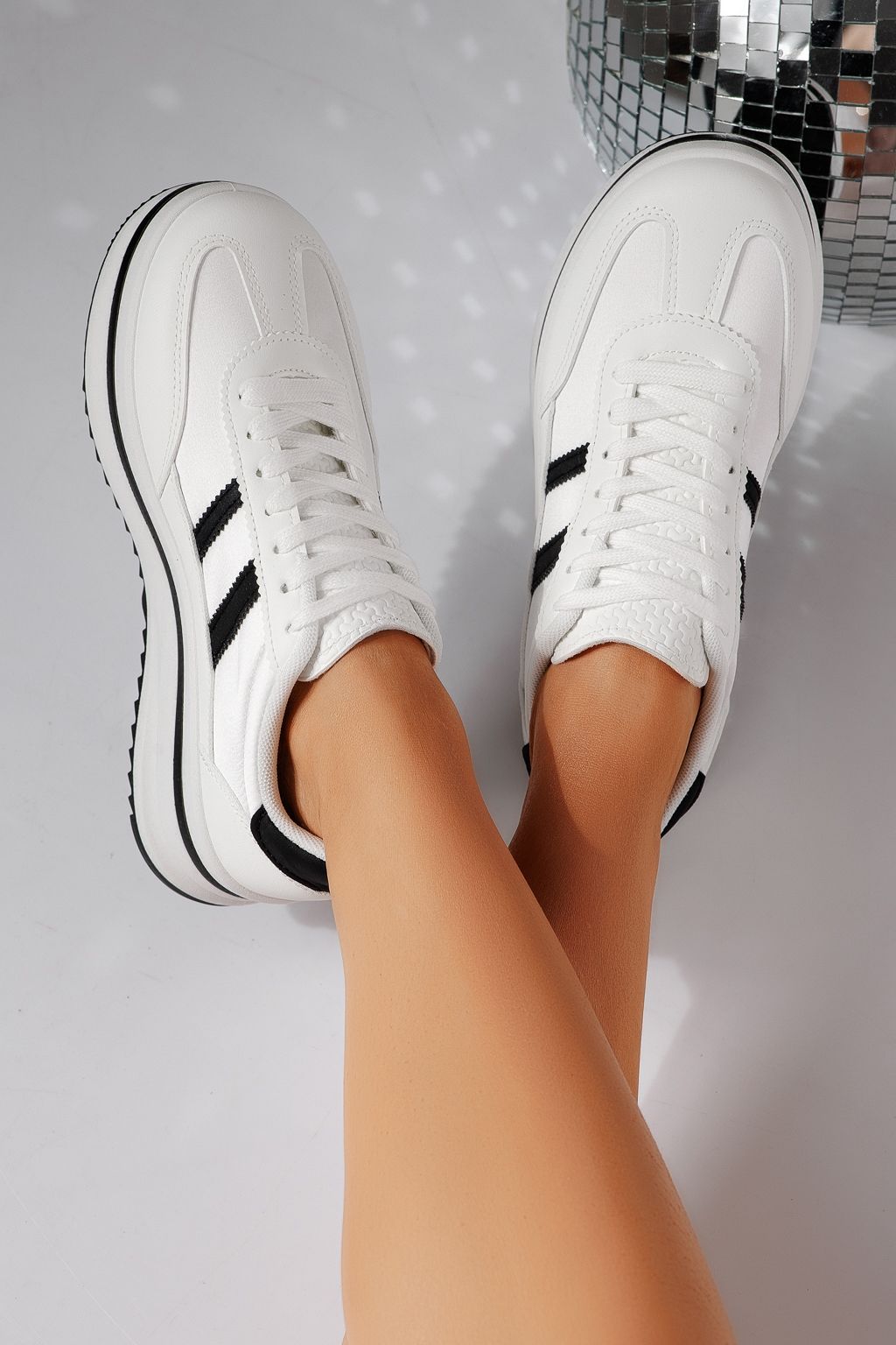 Дамски маратонки бели от еко кожа Diana2 #24476