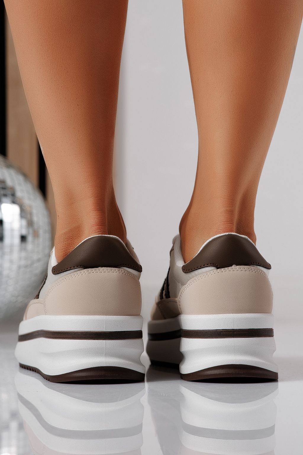 Дамски маратонки бежови от еко кожа Diana2 #24475