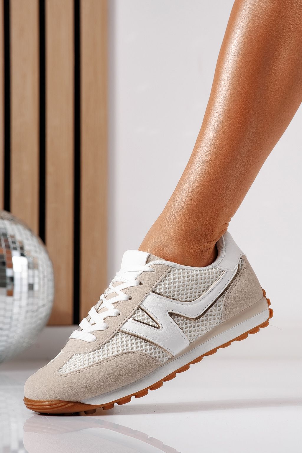 Дамски маратонки бежови от еко кожа Federica #24474