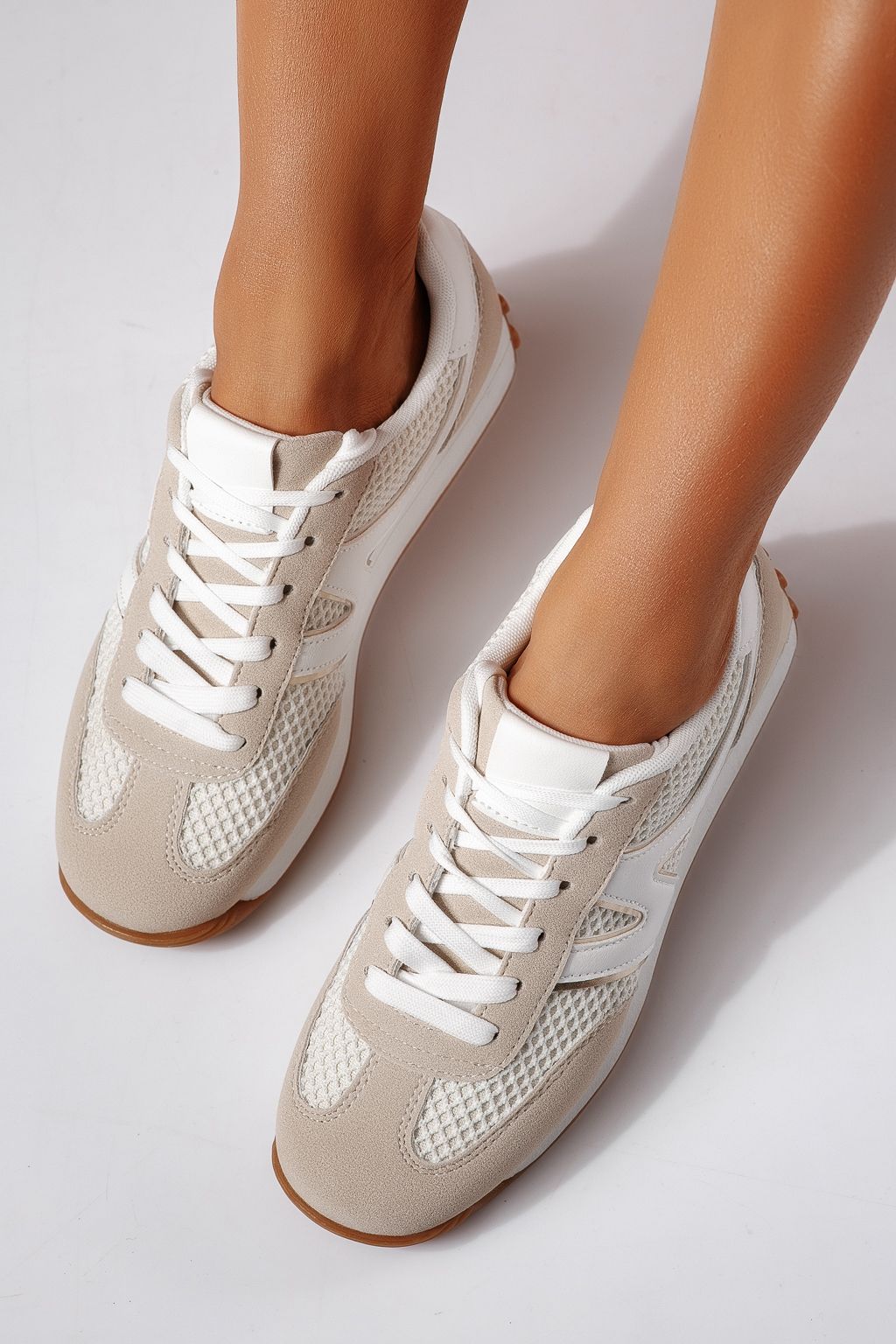 Дамски маратонки бежови от еко кожа Federica #24474