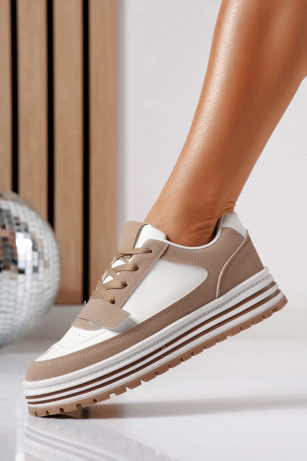 Дамски маратонки бели от еко кожа Tabitha #24456