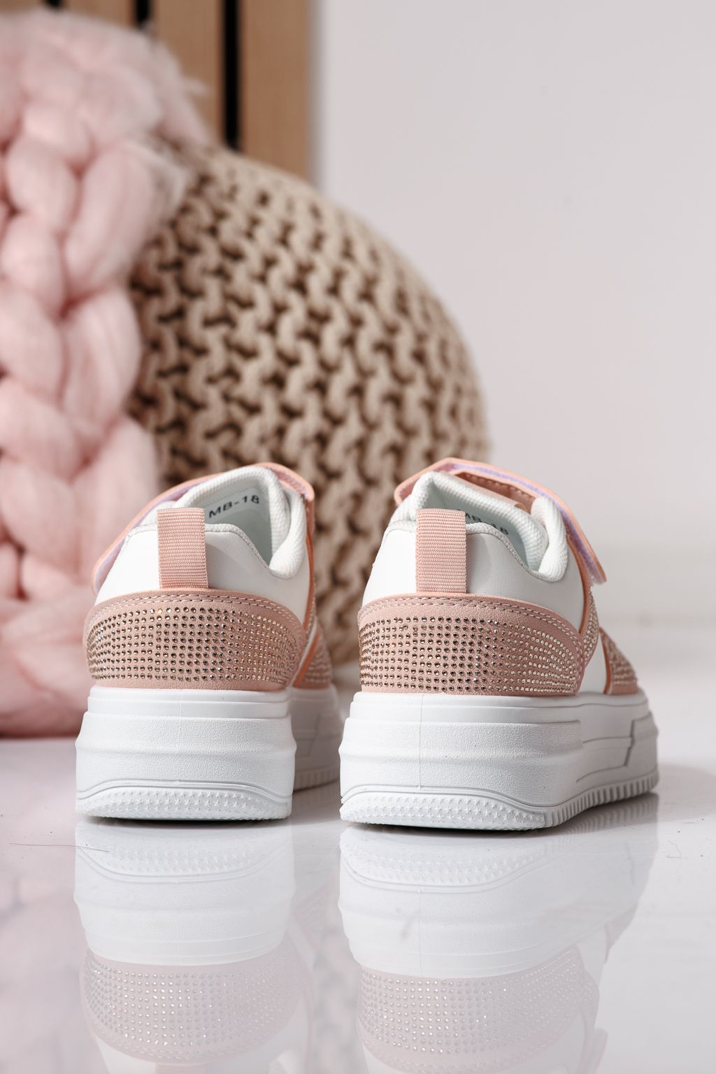 Розови детски маратонки от екокожа Aris #24397