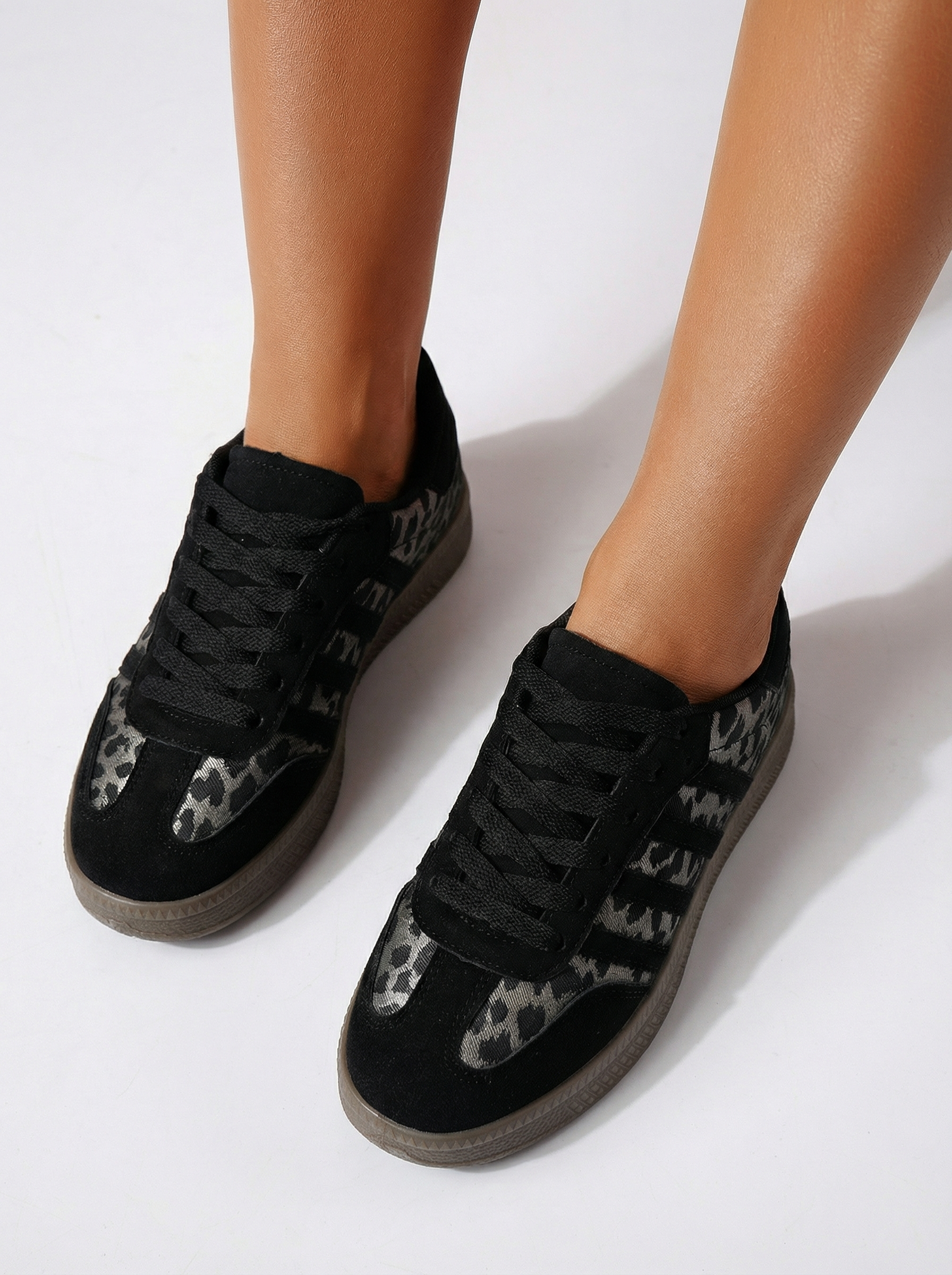 Дамски маратонки черни от обърната еко кожа Liza #24502