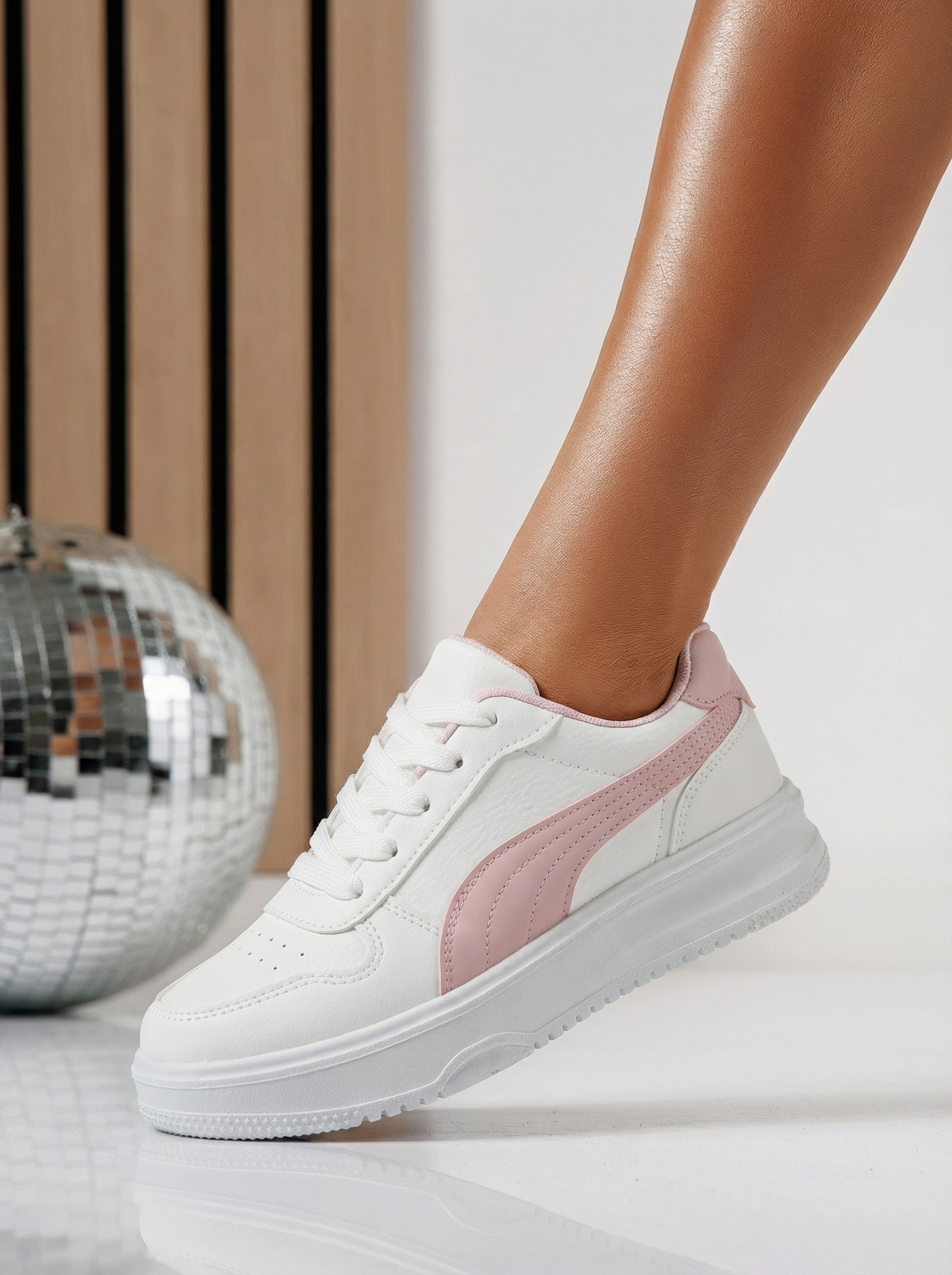 Дамски маратонки розови от еко кожа Natalia #24501