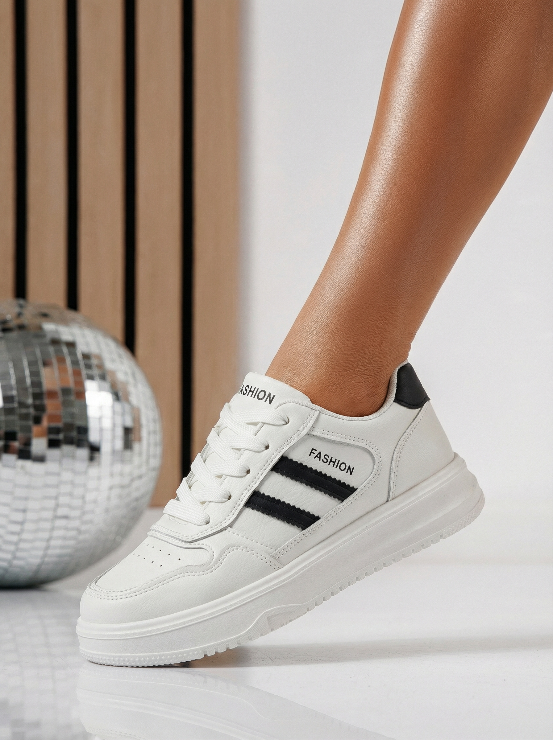 Дамски маратонки черни от еко кожа Ekaterina #24499